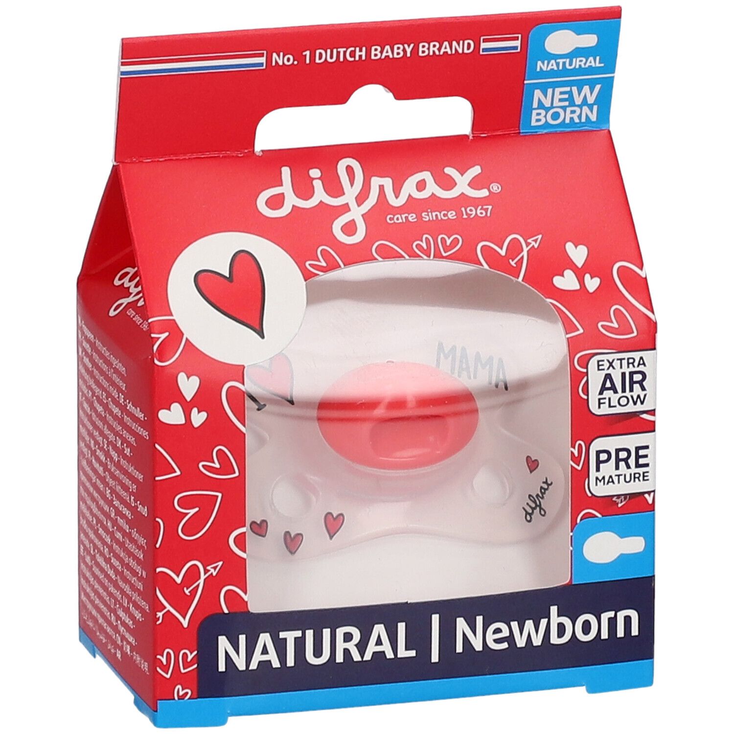 Difrax Fopspeen Natural I Love Newborn