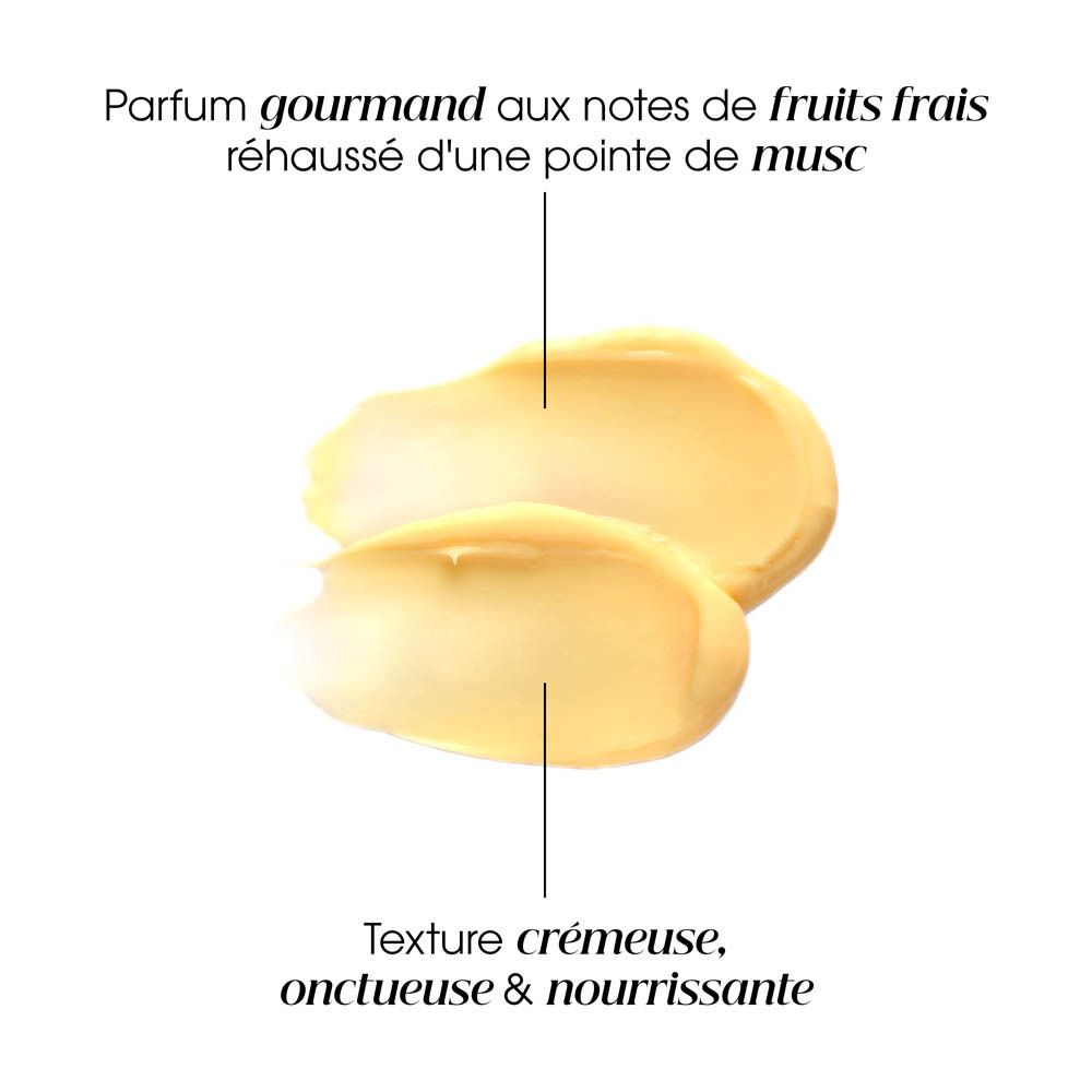 Échantillons de texture de KLORANE Mango Conditioner décrivant sa texture crémeuse.