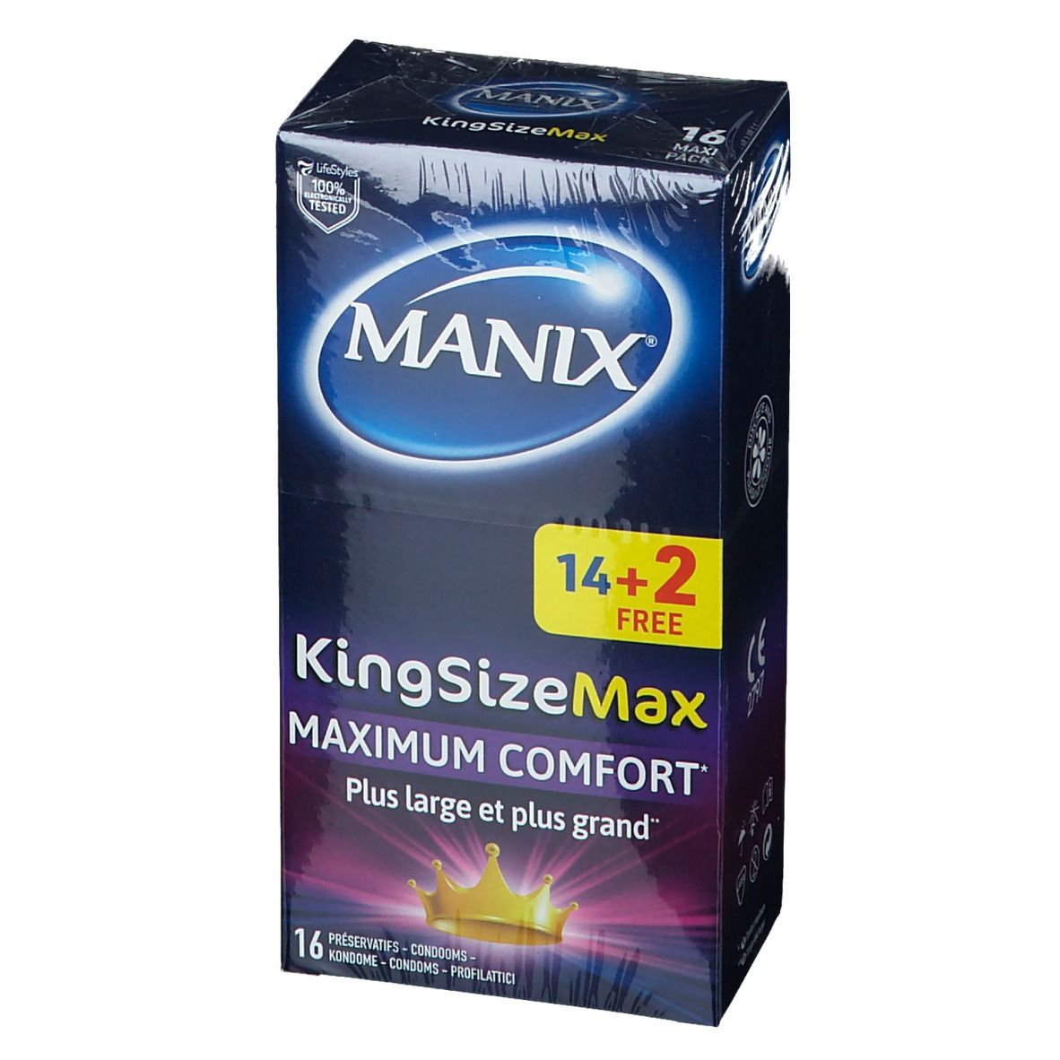 Manix KingSizeMax Maximum Comfort Condooms + 2 Condooms GRATIS