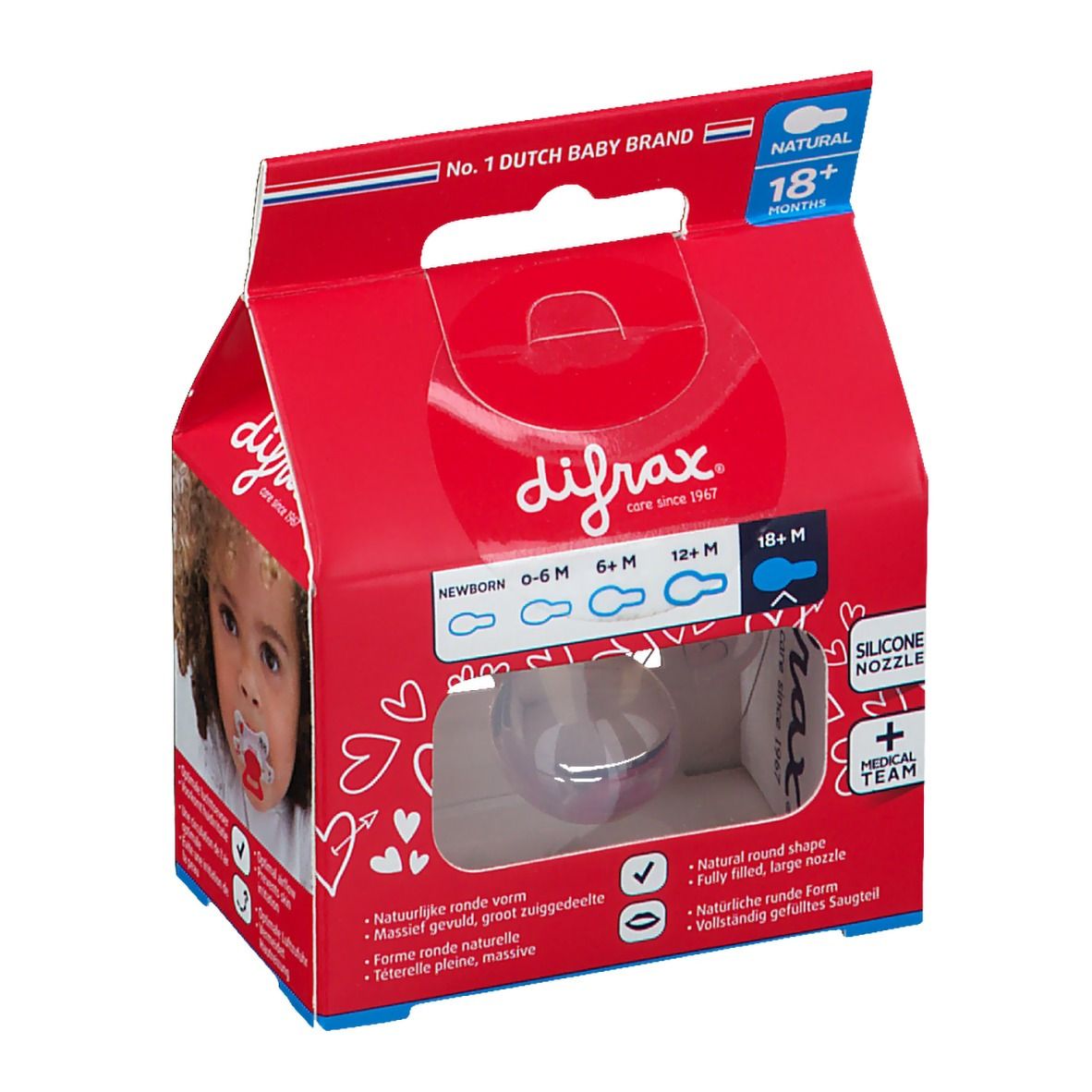 Difrax Fopspeen Natural I Love 18 Maanden+