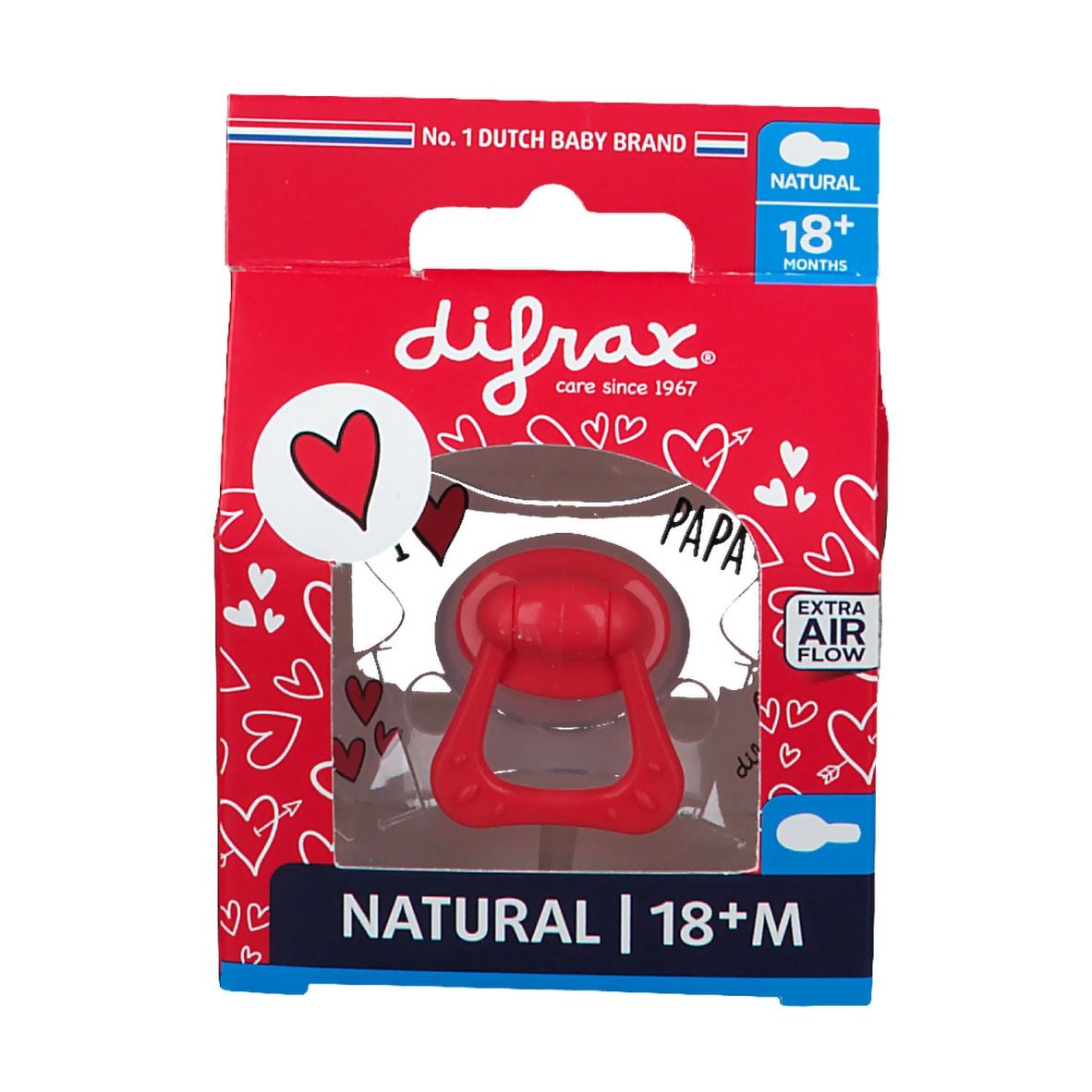 Difrax Fopspeen Natural I Love 18 Maanden+
