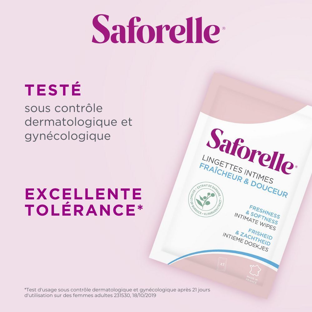 Saforelle® Lingettes Intimes Biodégradables