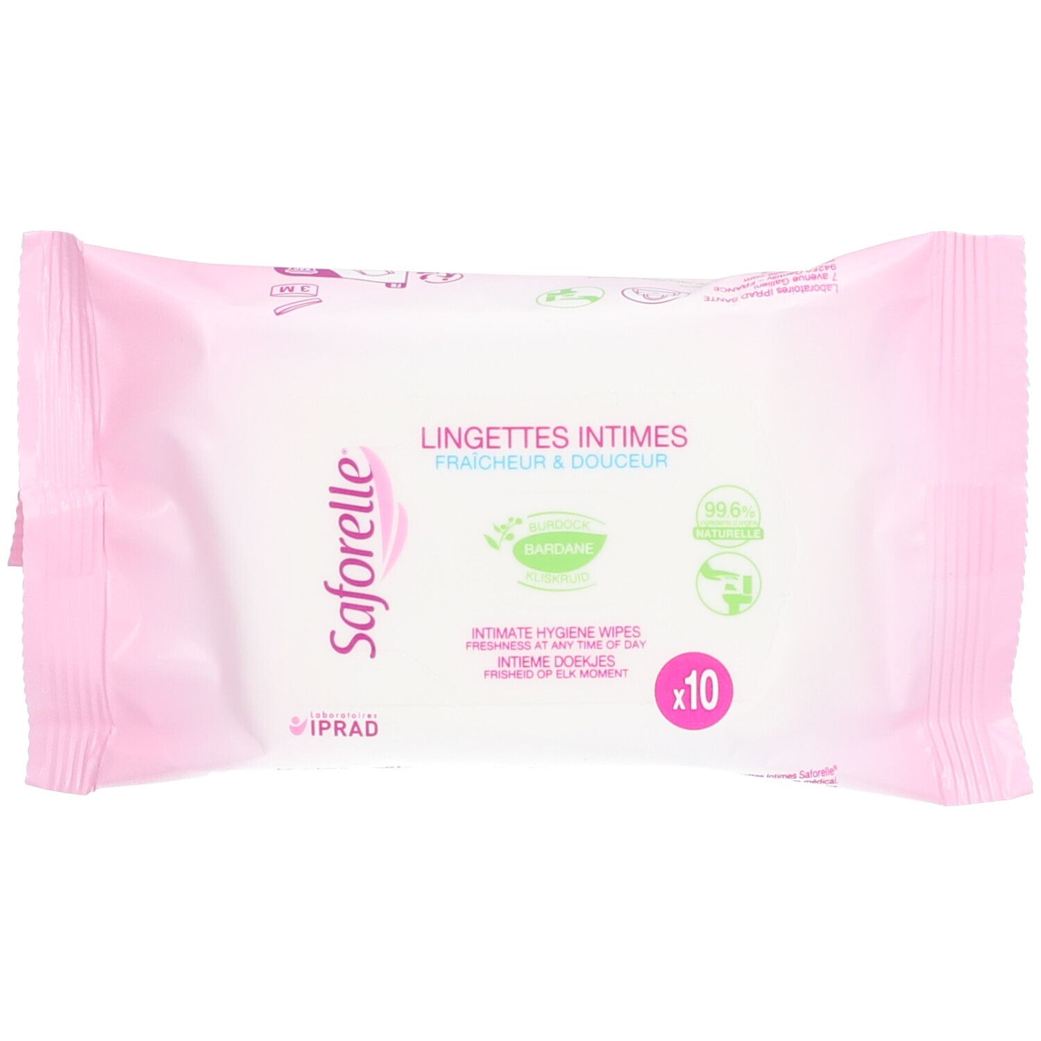 Saforelle® Lingettes Intimes Format Poche Biodégradables