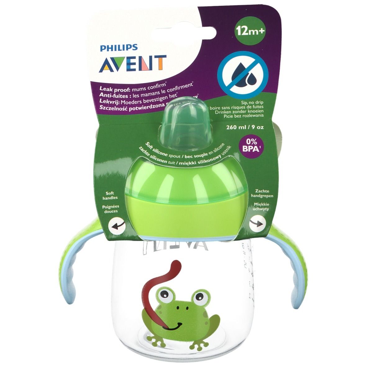 Avent Drinkbeker met Zachte Drinktuit Kikker Groen SCF747/04