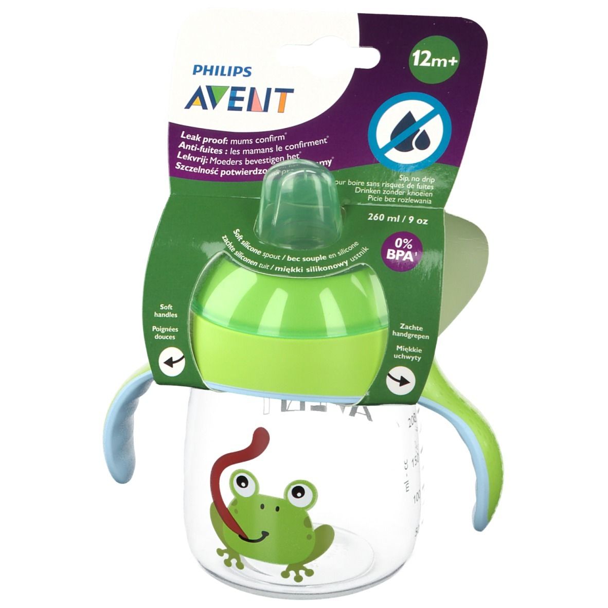 Avent Drinkbeker met Zachte Drinktuit Kikker Groen SCF747/04