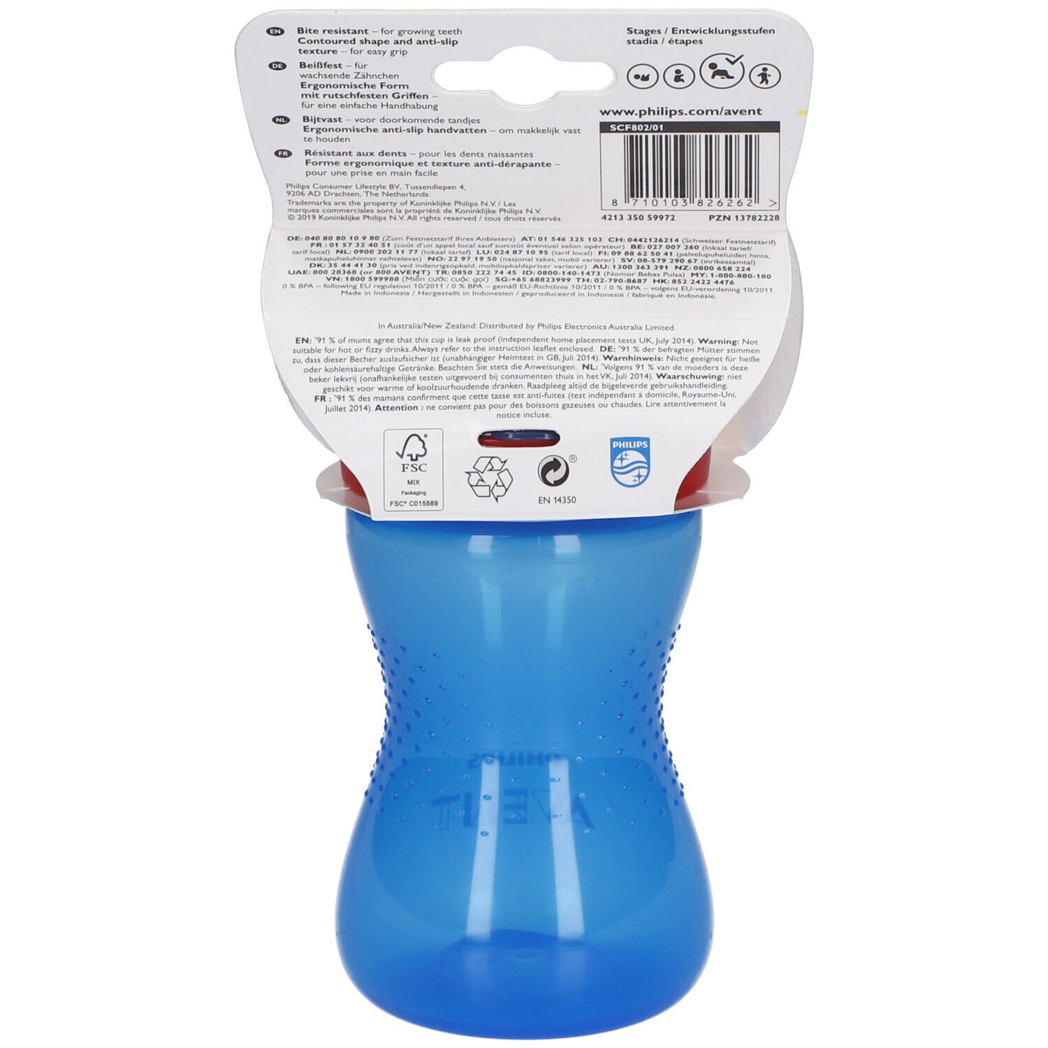 Philips Avent My Grippy Zachte Tuitbeker Blauw SCF802/01