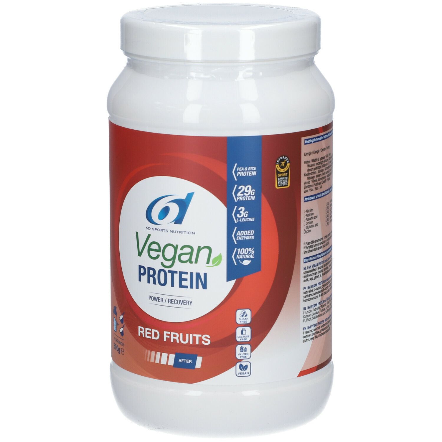 6d Sports Nutrition Vegan Protein Red Fruits