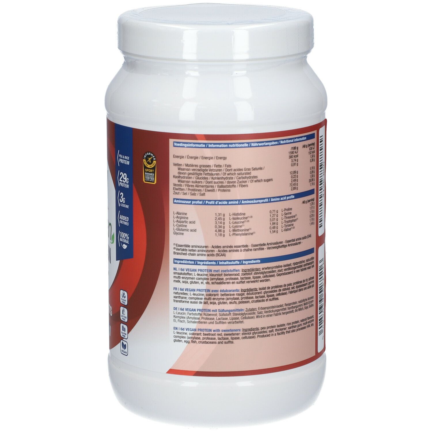 6d Sports Nutrition Vegan Protein Red Fruits