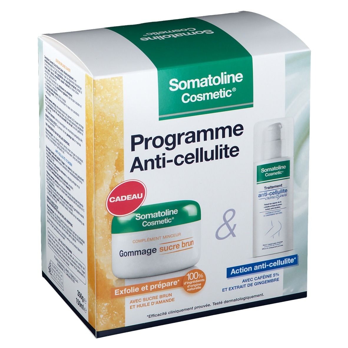 Somatoline Cosmetic Behandeling Anti-Cellulite Crème 15 Dagen + Exfoliërende Scrub met Zeezout