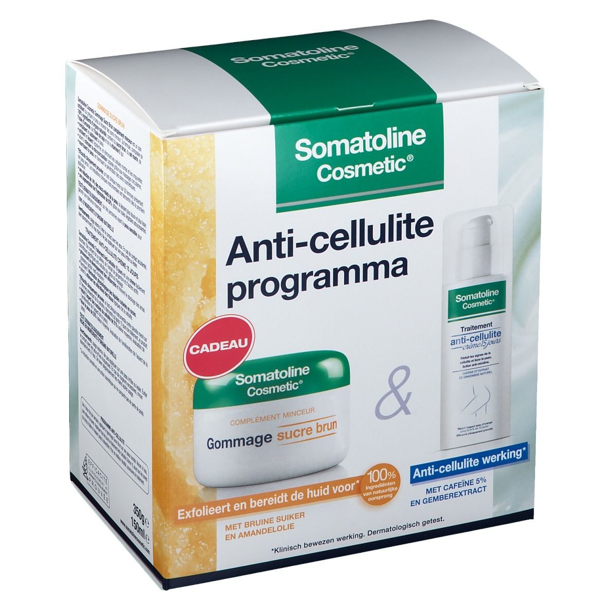 Somatoline Cosmetic Behandeling Anti-Cellulite Crème 15 Dagen + Exfoliërende Scrub met Zeezout