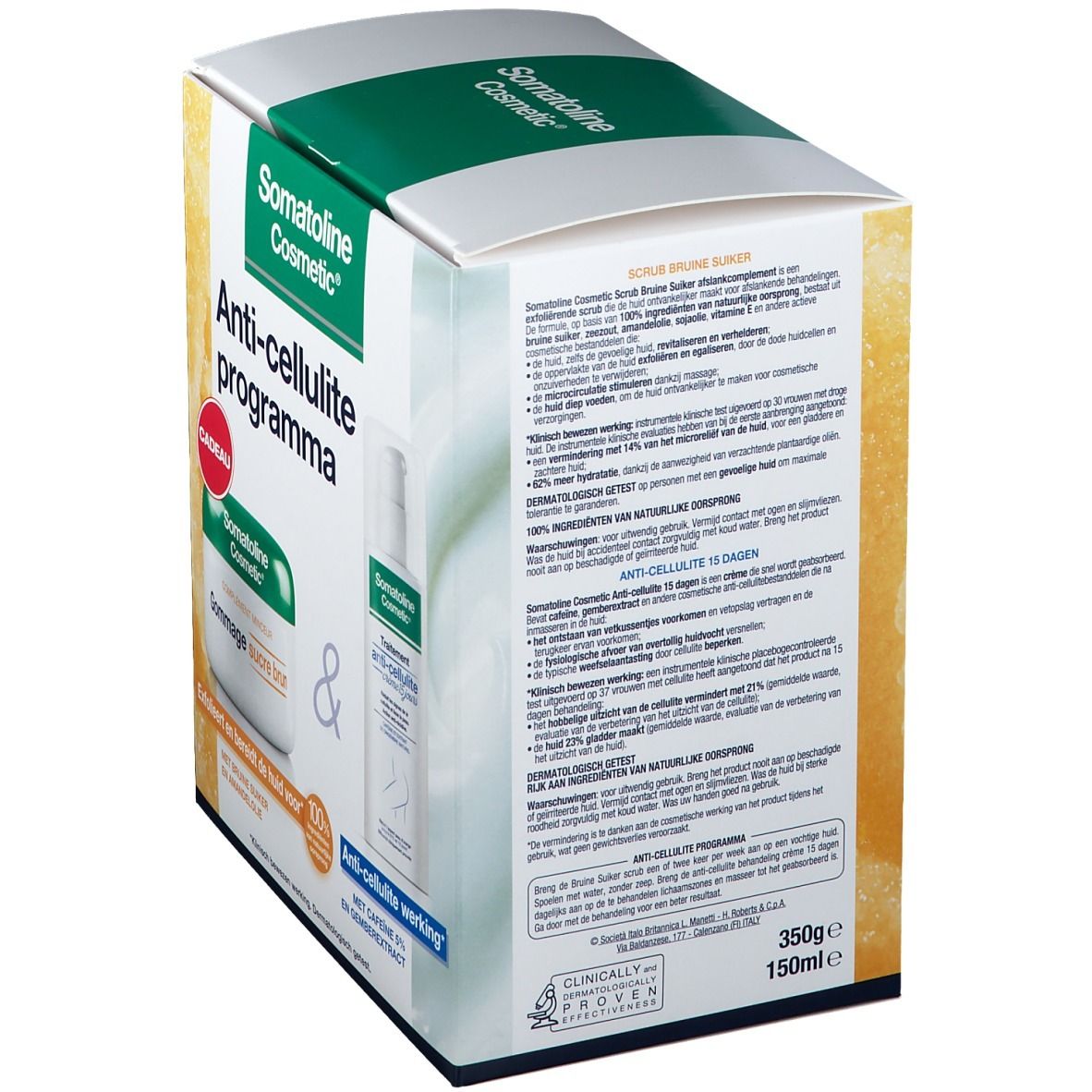 Somatoline Cosmetic Behandeling Anti-Cellulite Crème 15 Dagen + Exfoliërende Scrub met Zeezout