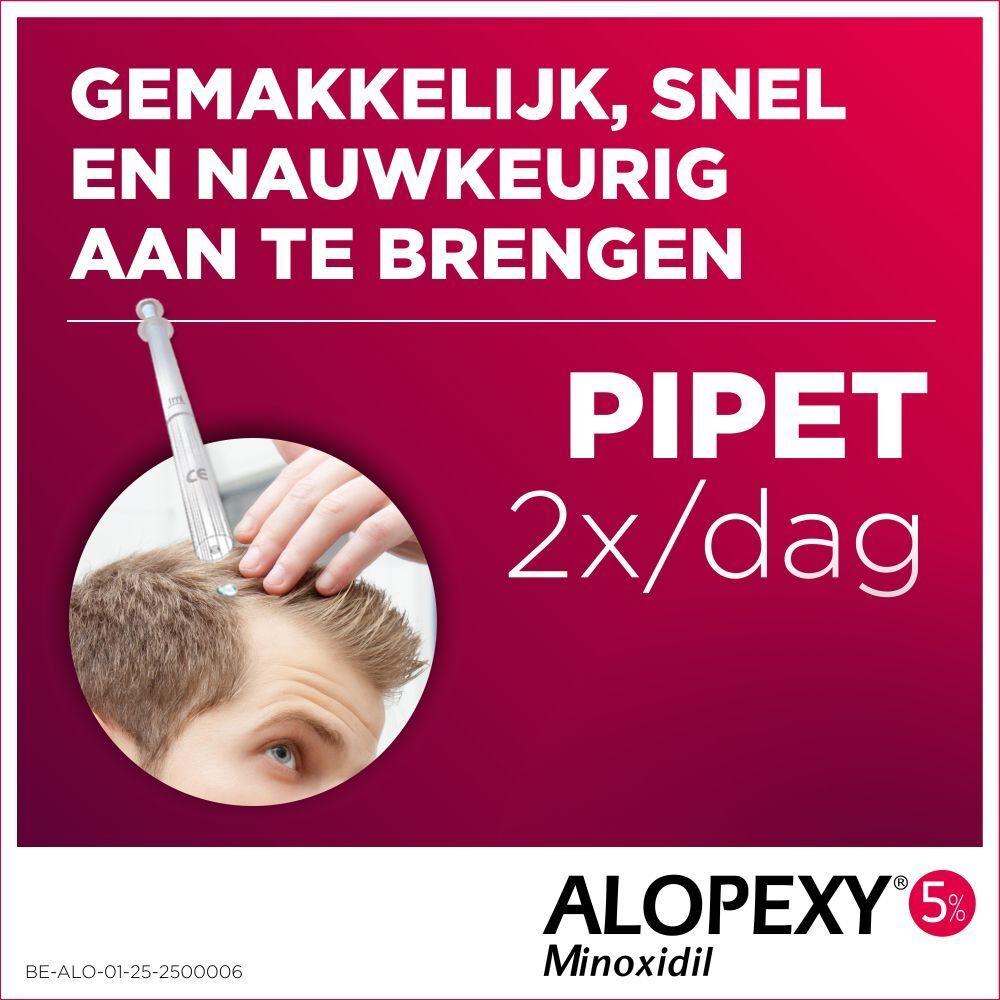 Man. Toepassing met pipet. Tekst in het Nederlands. Snelle, gemakkelijke en precieze toepassing.