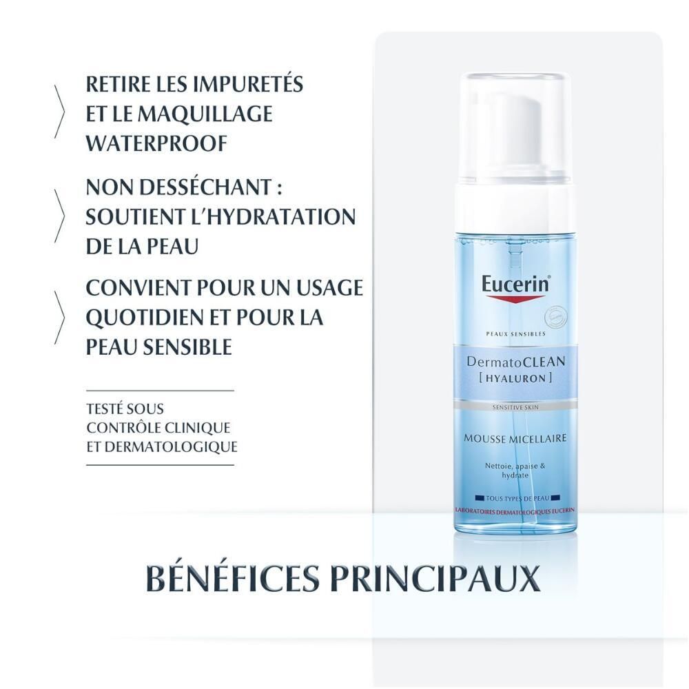 Eucerin DermatoCLEAN [Hyaluron] Mousse Micellaire Tous Types de Peau