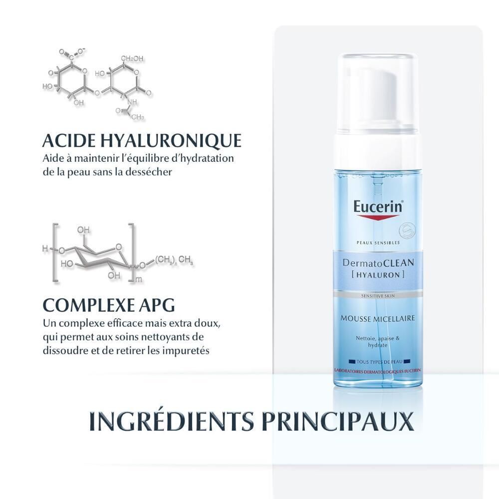 Eucerin DermatoCLEAN [Hyaluron] Mousse Micellaire Tous Types de Peau