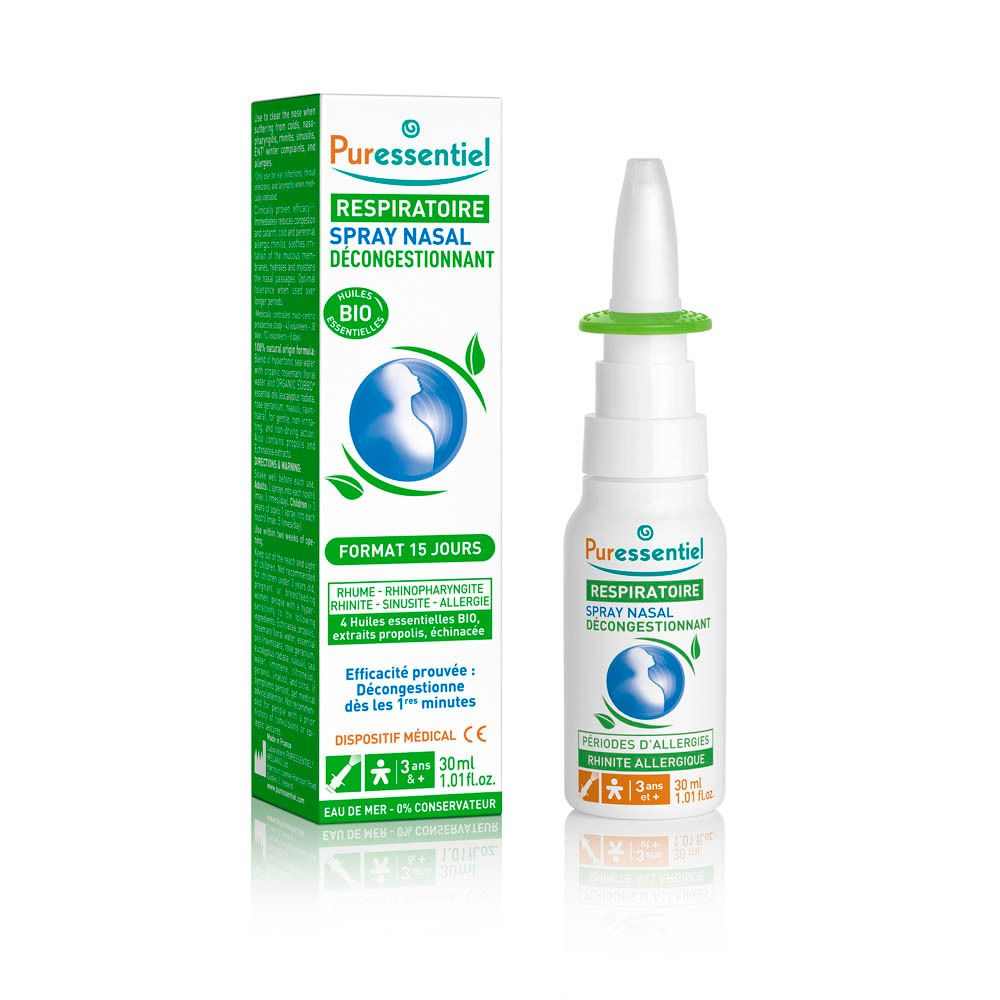 Puressentiel Ademhaling Spray tegen Neusverstopping Allergische Rinitis Bio