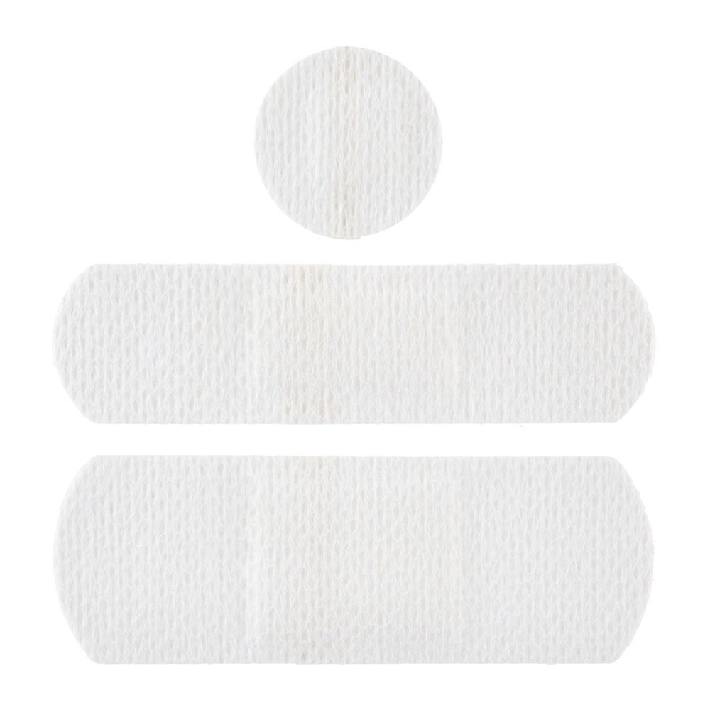 Dos de la boîte avec informations sur les pansements Nexcare Soft Touch Universal.