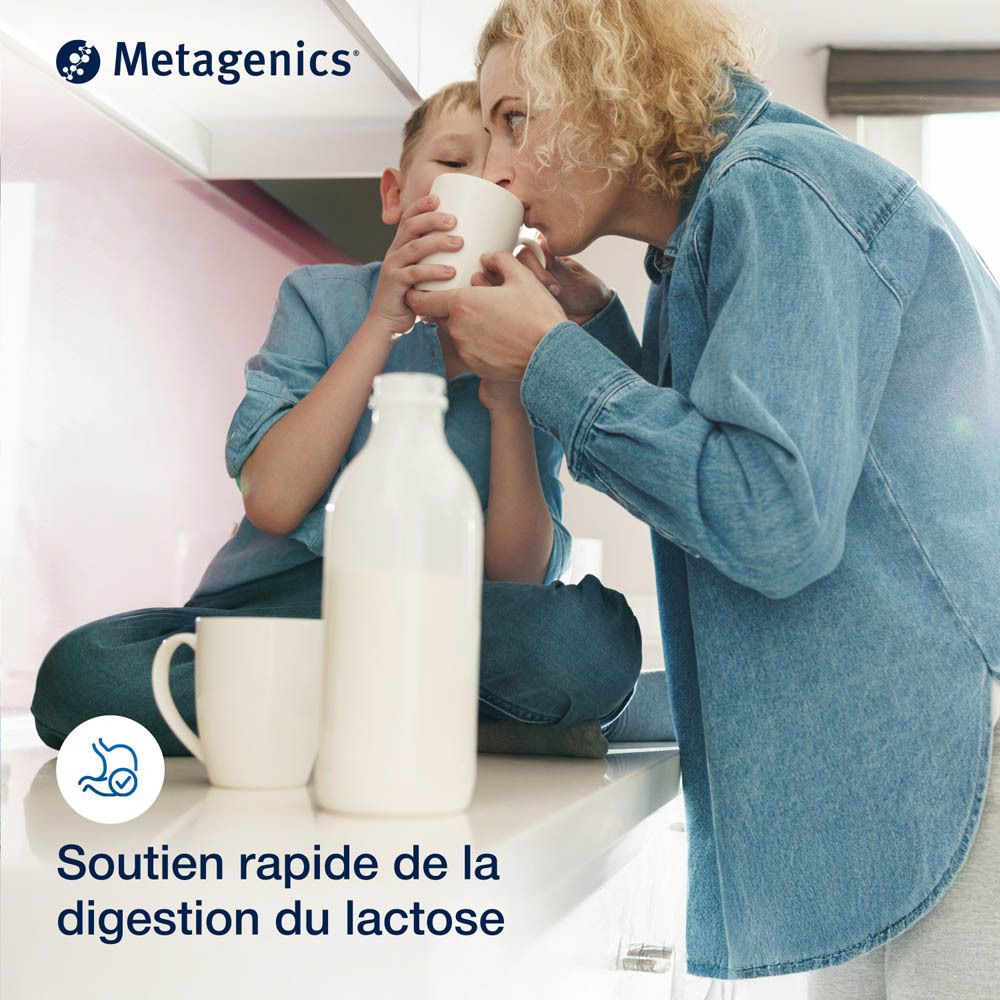 Boîte de MetaDigest Lacto. Contient 15 gélules. Emballage bleu et blanc avec nom et logo du produit.