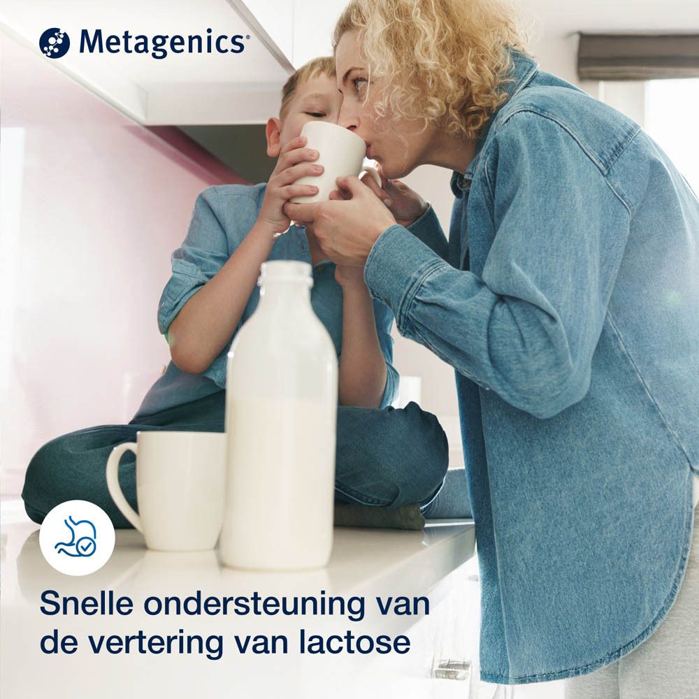 MetaDigest Lacto-verpakking. Blauw-witte doos met productnaam en 45 capsules.