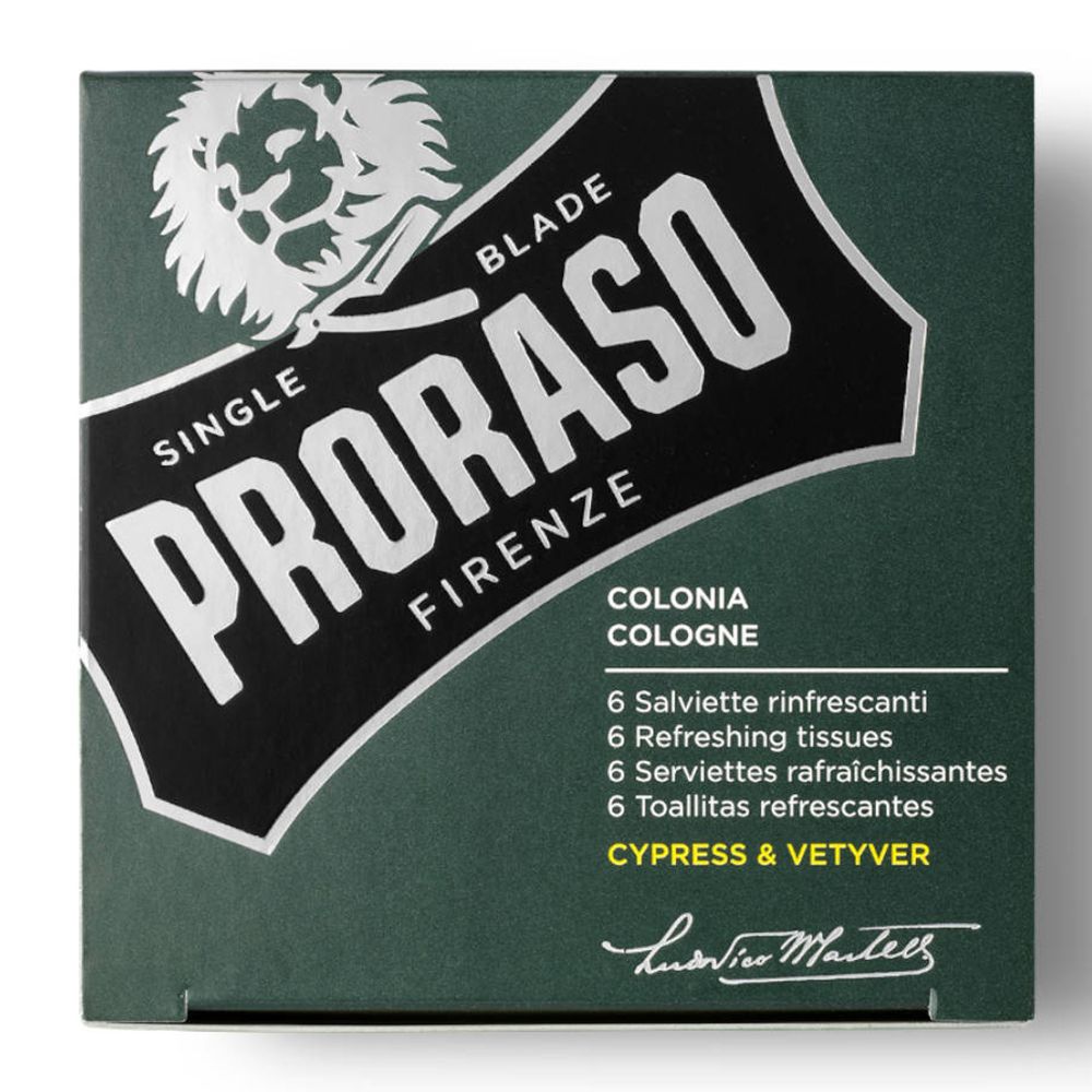Proraso Cypress Vetyver Serviettes Rafraîchissantes