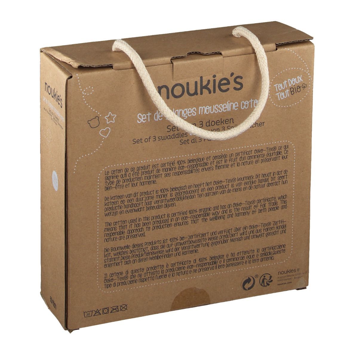 Noukie's Tetradoeken Bio Katoen 70x70cm Roze