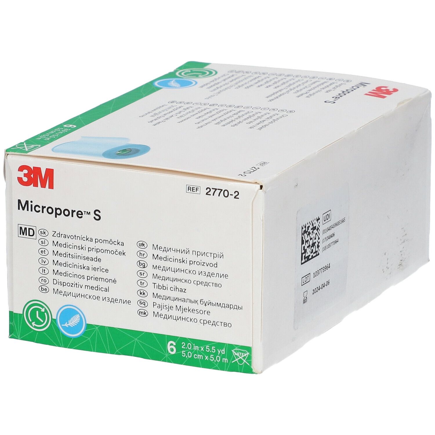 3M Micropore Plâtre Adhésif Silicone 5cmx5m