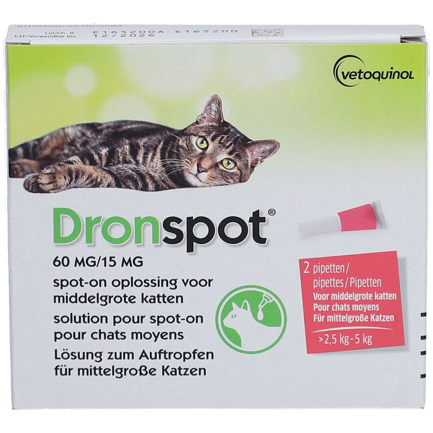 Dronspot® 60mg/15mg Solution pour Spot-On pour Chats Moyens