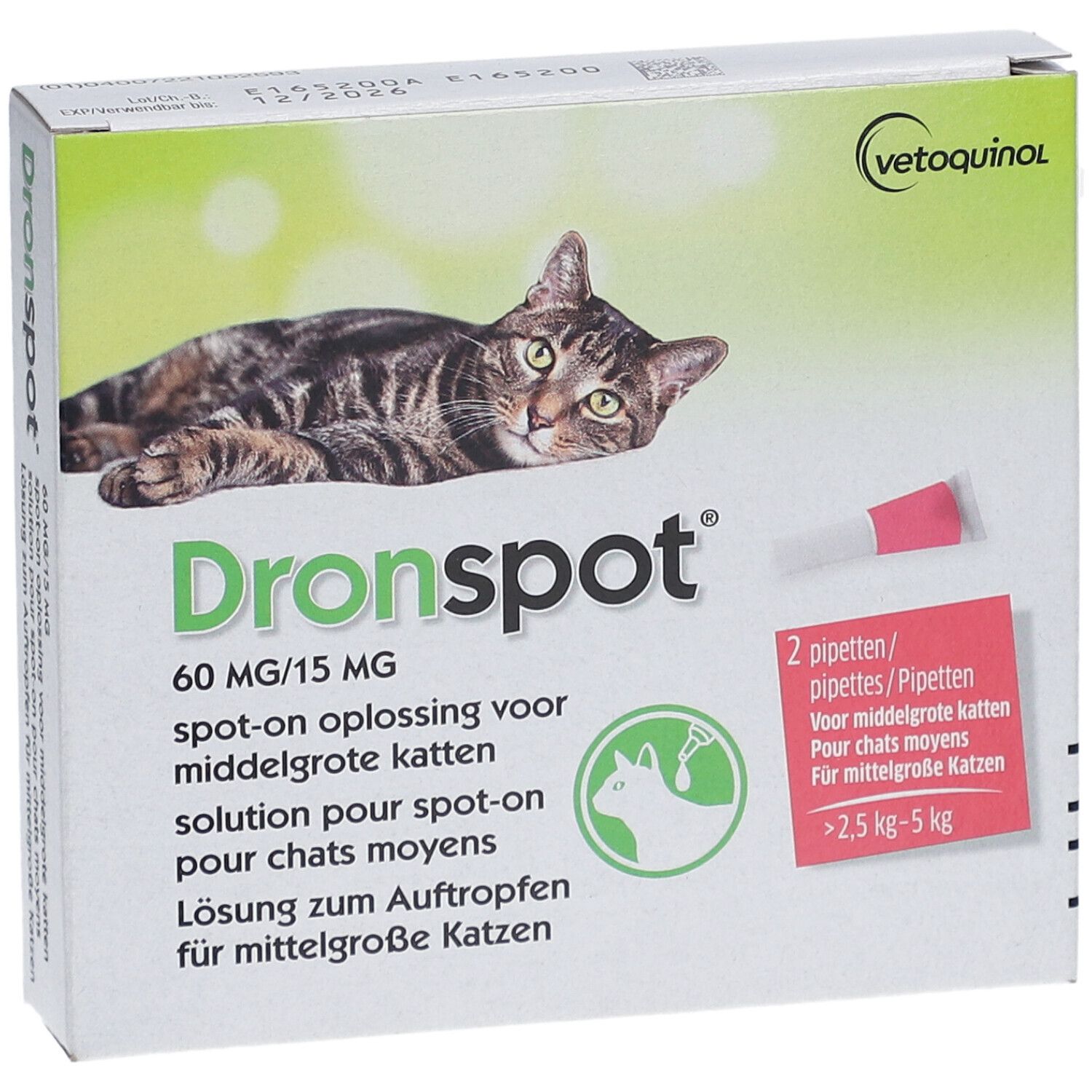 Dronspot® 60mg/15mg Solution pour Spot-On pour Chats Moyens