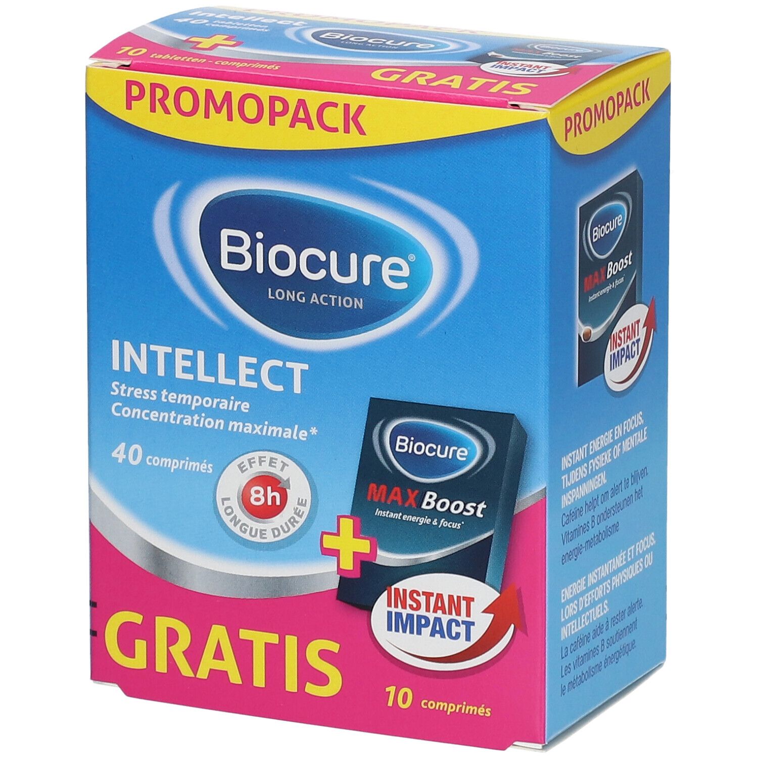Biocure Intellect - Concentration, Mémoire, Vitamine + Biocure MAX 10 Comprimées GRATUIT