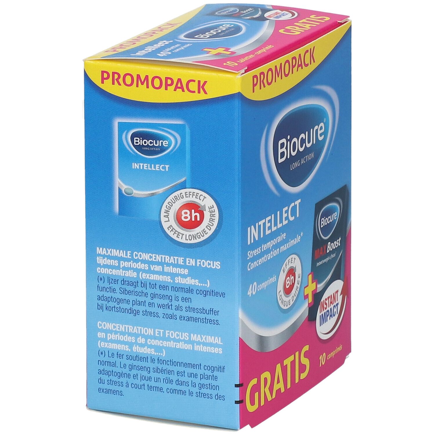 Biocure Intellect - Concentration, Mémoire, Vitamine + Biocure MAX 10 Comprimées GRATUIT