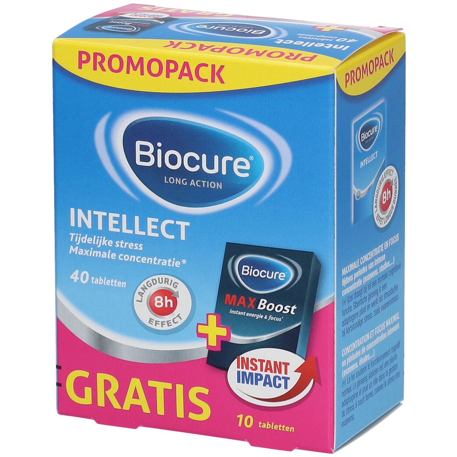 Biocure Intellect - Concentration, Mémoire, Vitamine + Biocure MAX 10 Comprimées GRATUIT