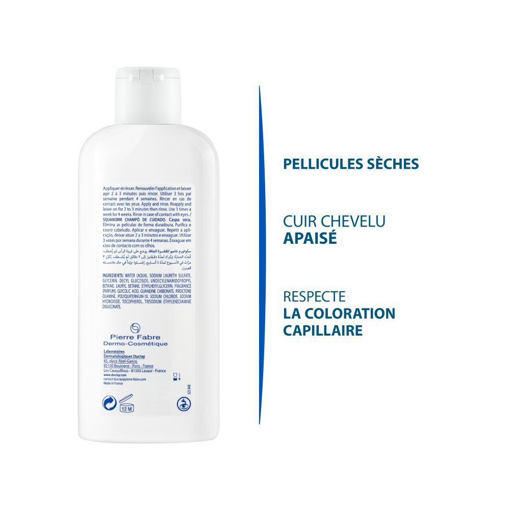 DUCRAY SQUANORM SHAMPOOING TRAITANT PELLICULES SÈCHES