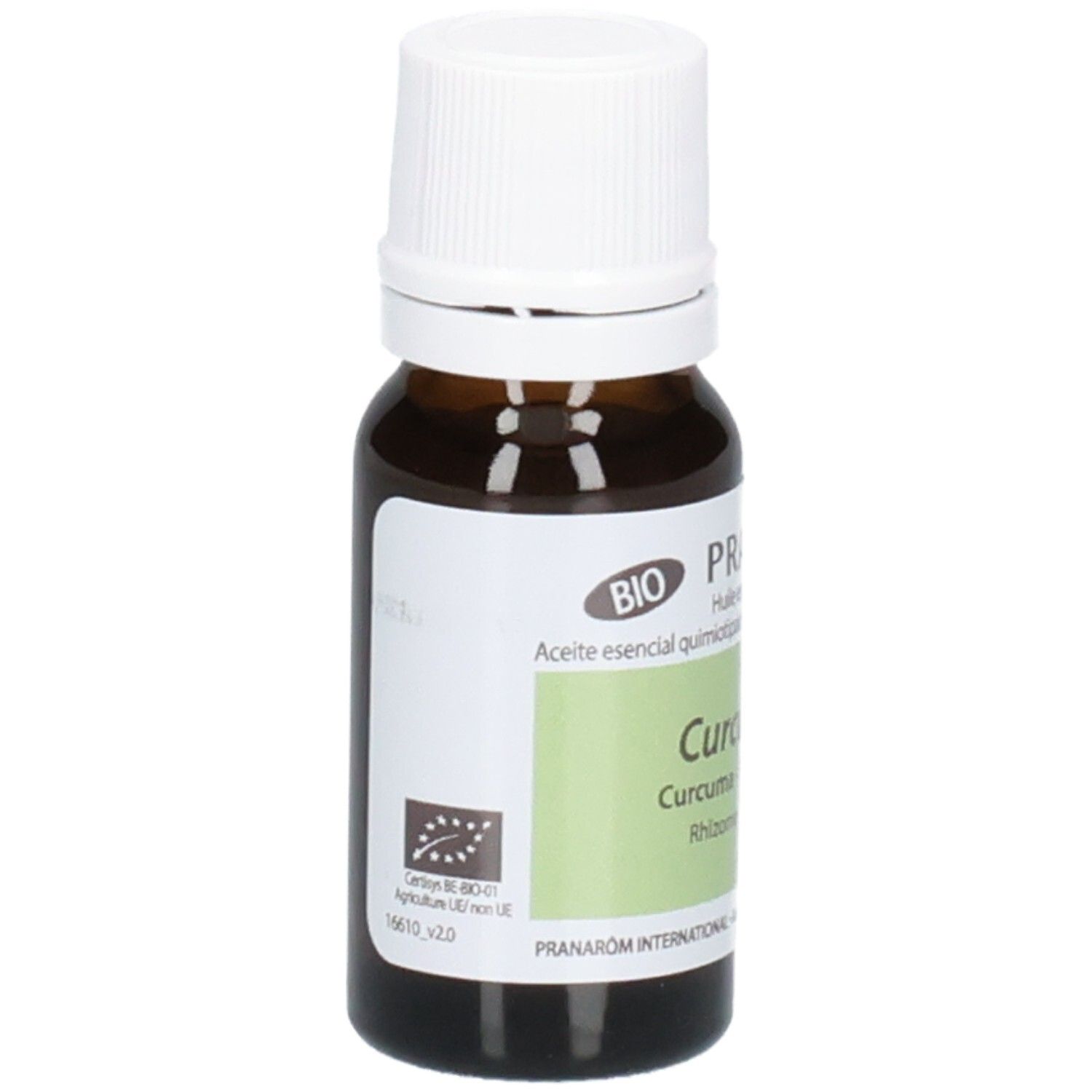 Pranarôm Kurkuma etherische olie, 10ml flesje. Bio-zegel EU-landbouw.