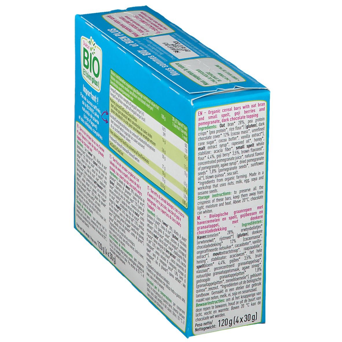 Dukan Barres Baies de Goji-Grenade-Chocolat Noir Bio