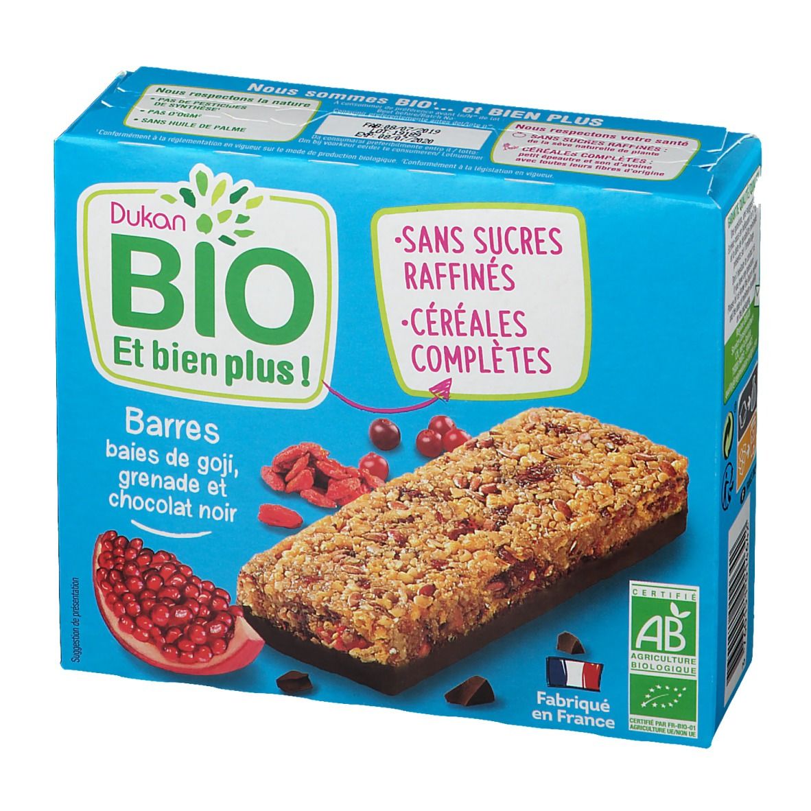 Dukan Barres Baies de Goji-Grenade-Chocolat Noir Bio