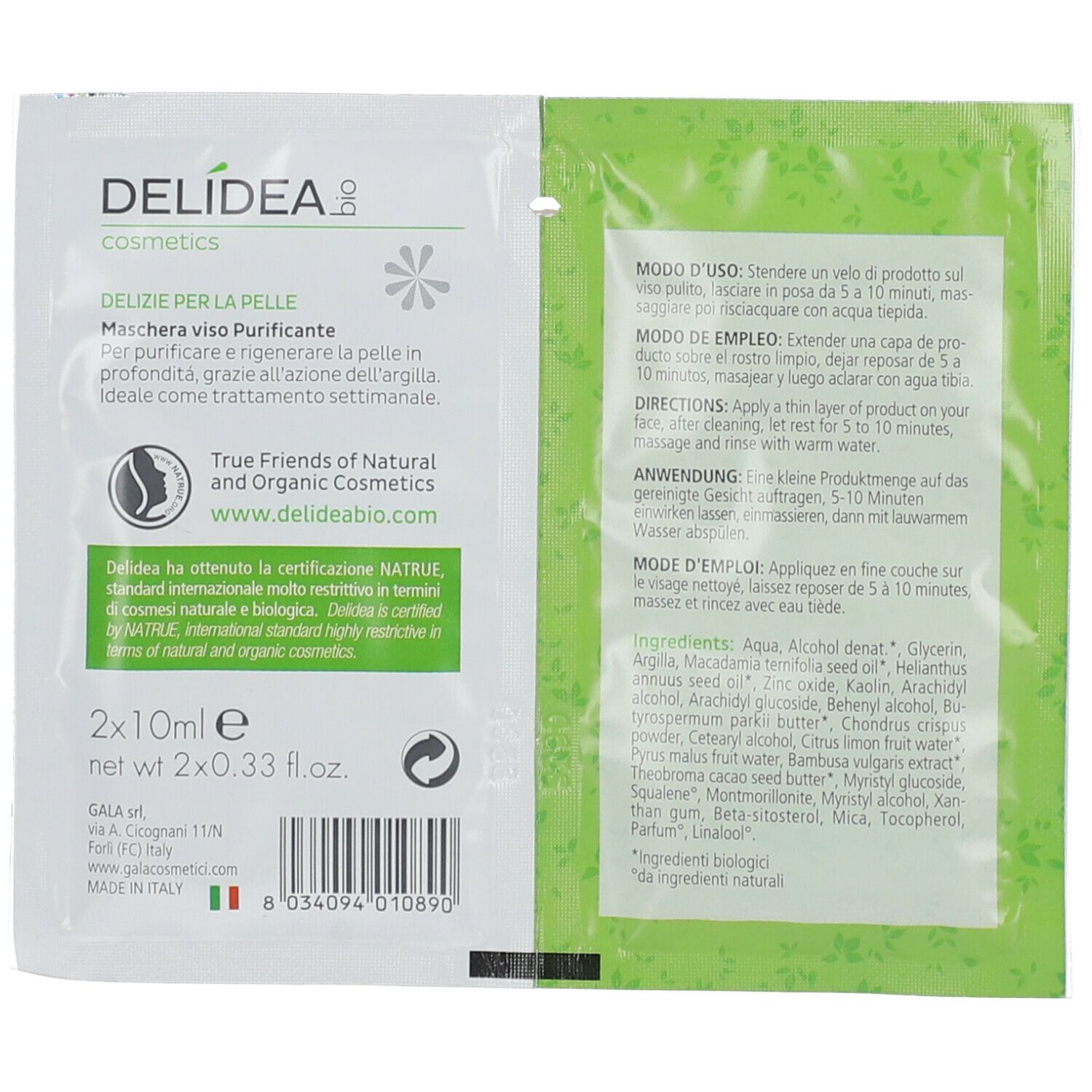 Delídea Cosmetics Purifying Face Mask Bio