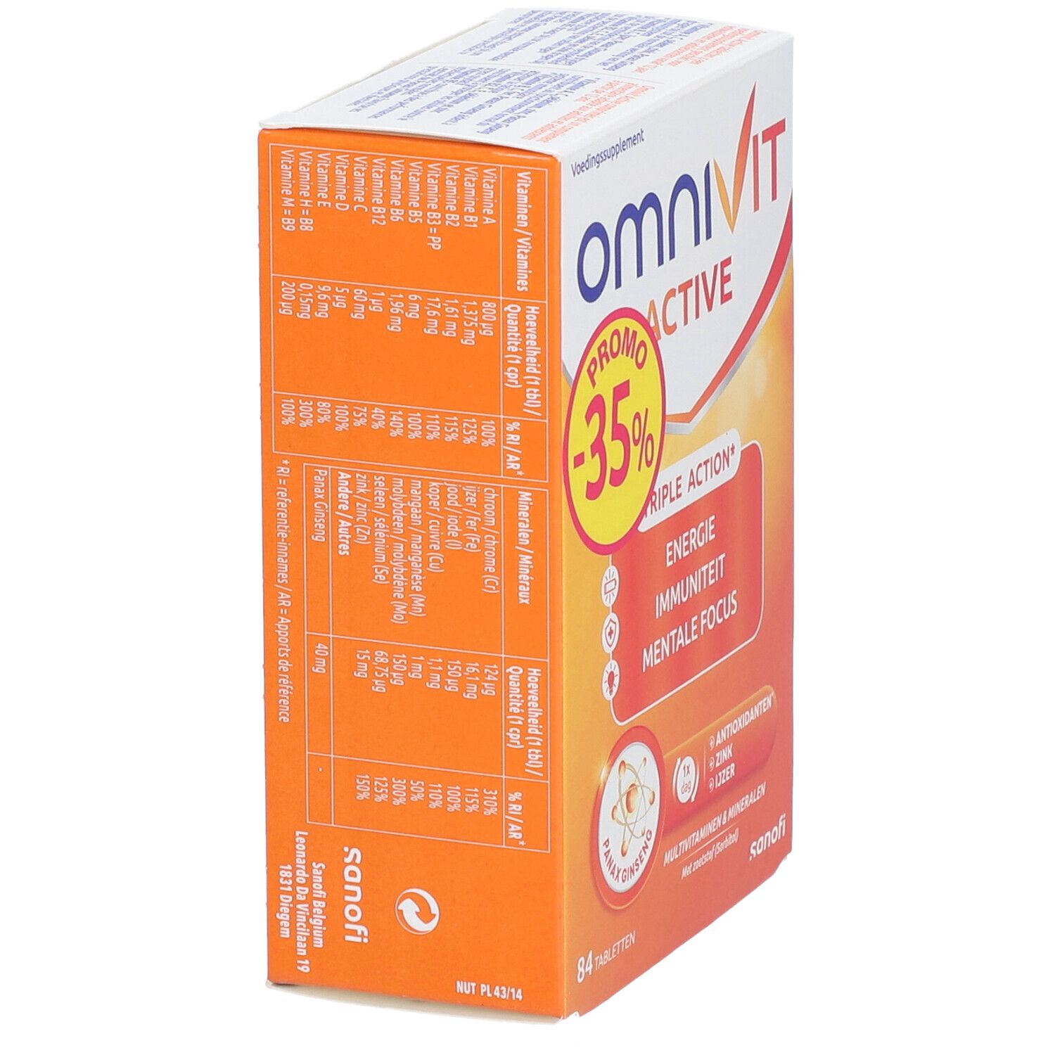 Omnivit Active Verlaagde Prijs | Multivitamine voor Energie, Immuniteit & Mentale Focus