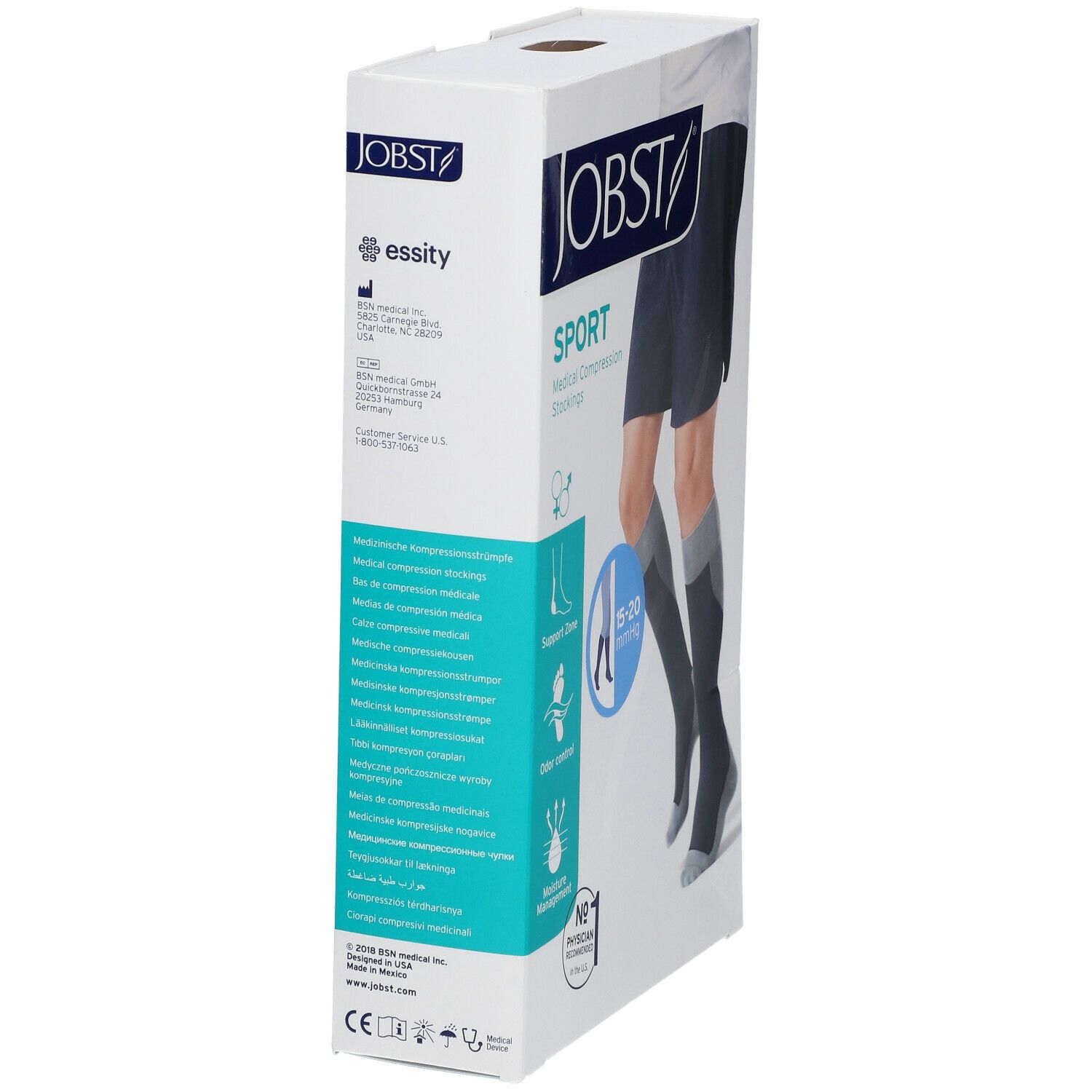 JOBST® Sport Chaussettes de Compression 15-20 AD Bleu Royal Small 7528980