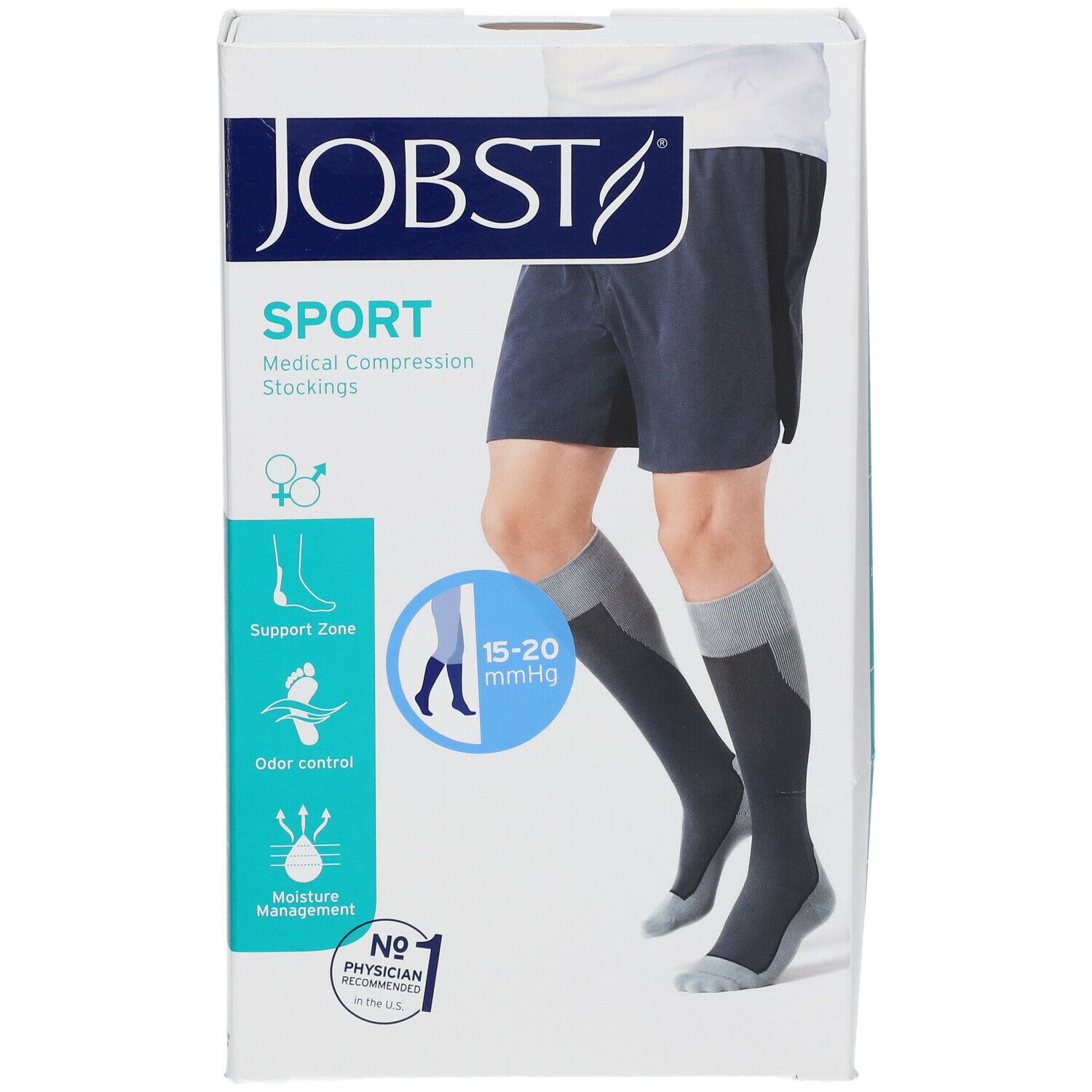 JOBST® Sport Chaussettes de Compression 15-20 AD Bleu Royal Small 7528980