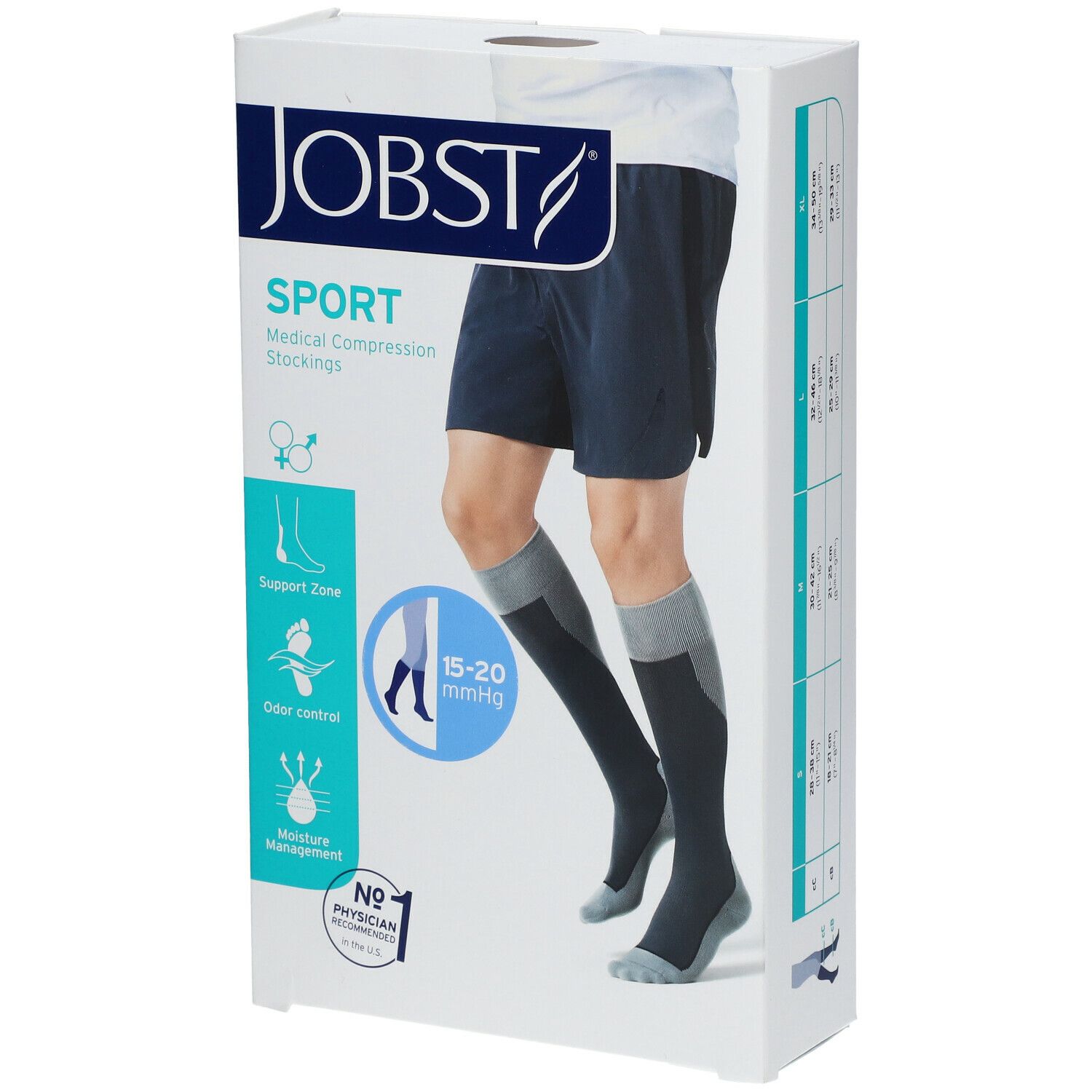 Jobst Sport Compressiekousen 15-20 AD Koninklijk Blauw Medium 7528981