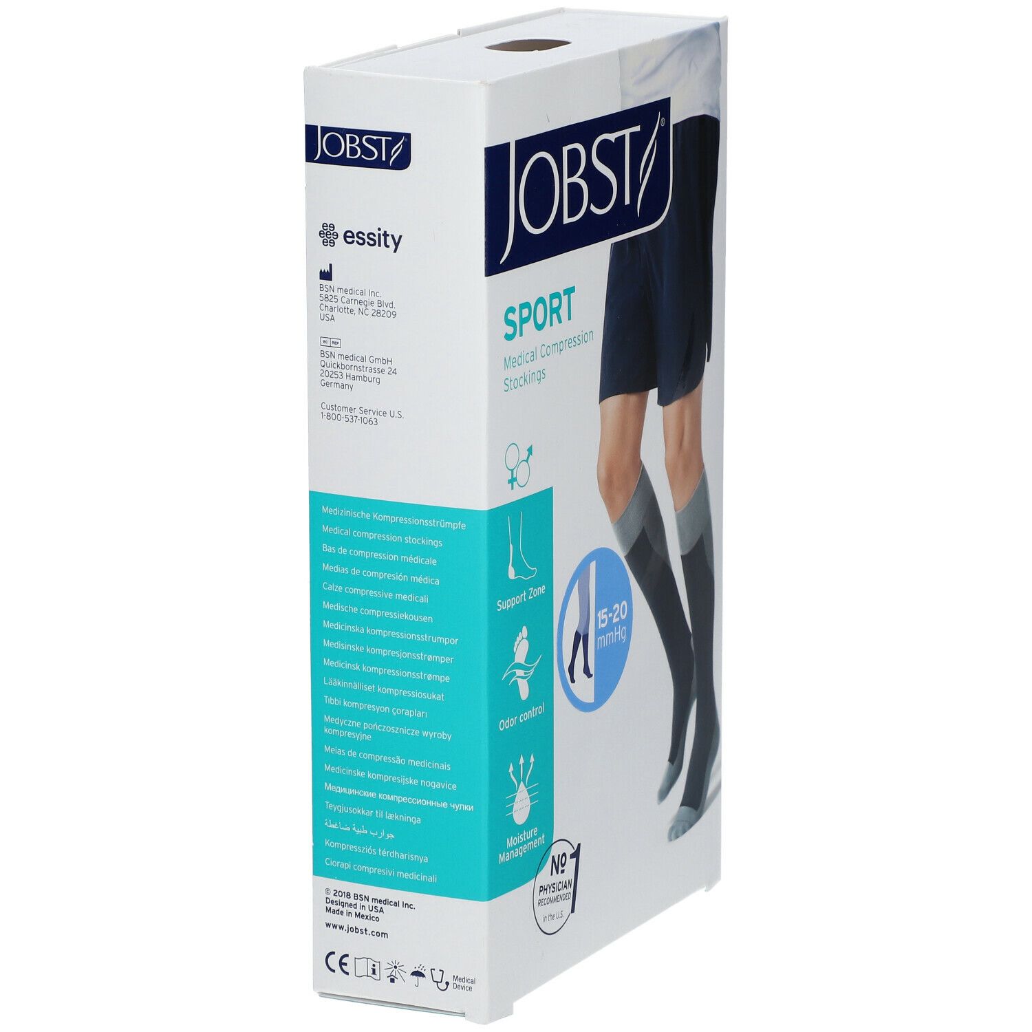 Jobst Sport Compressiekousen 15-20 AD Koninklijk Blauw Medium 7528981