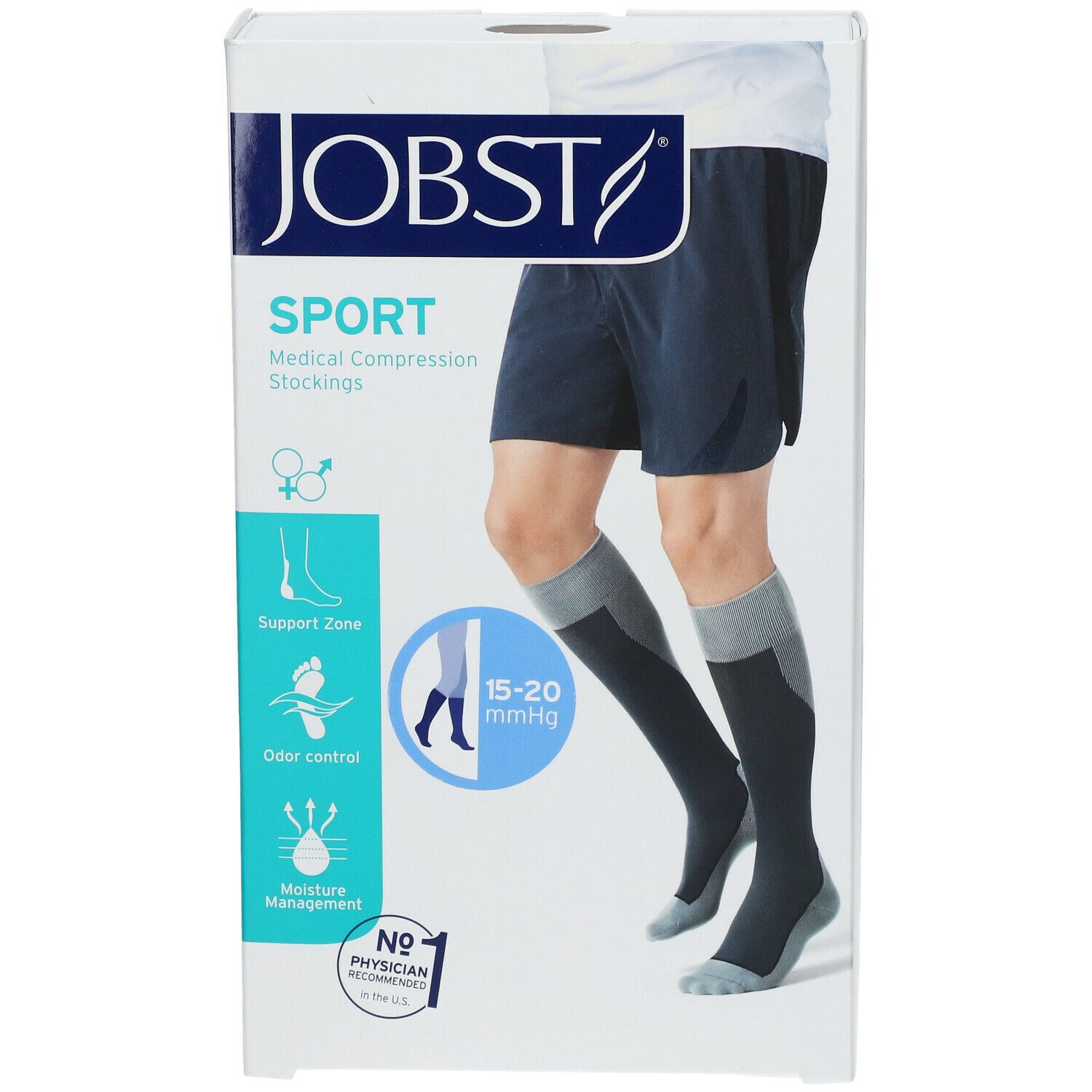 Jobst Sport Compressiekousen 15-20 AD Koninklijk Blauw Medium 7528981