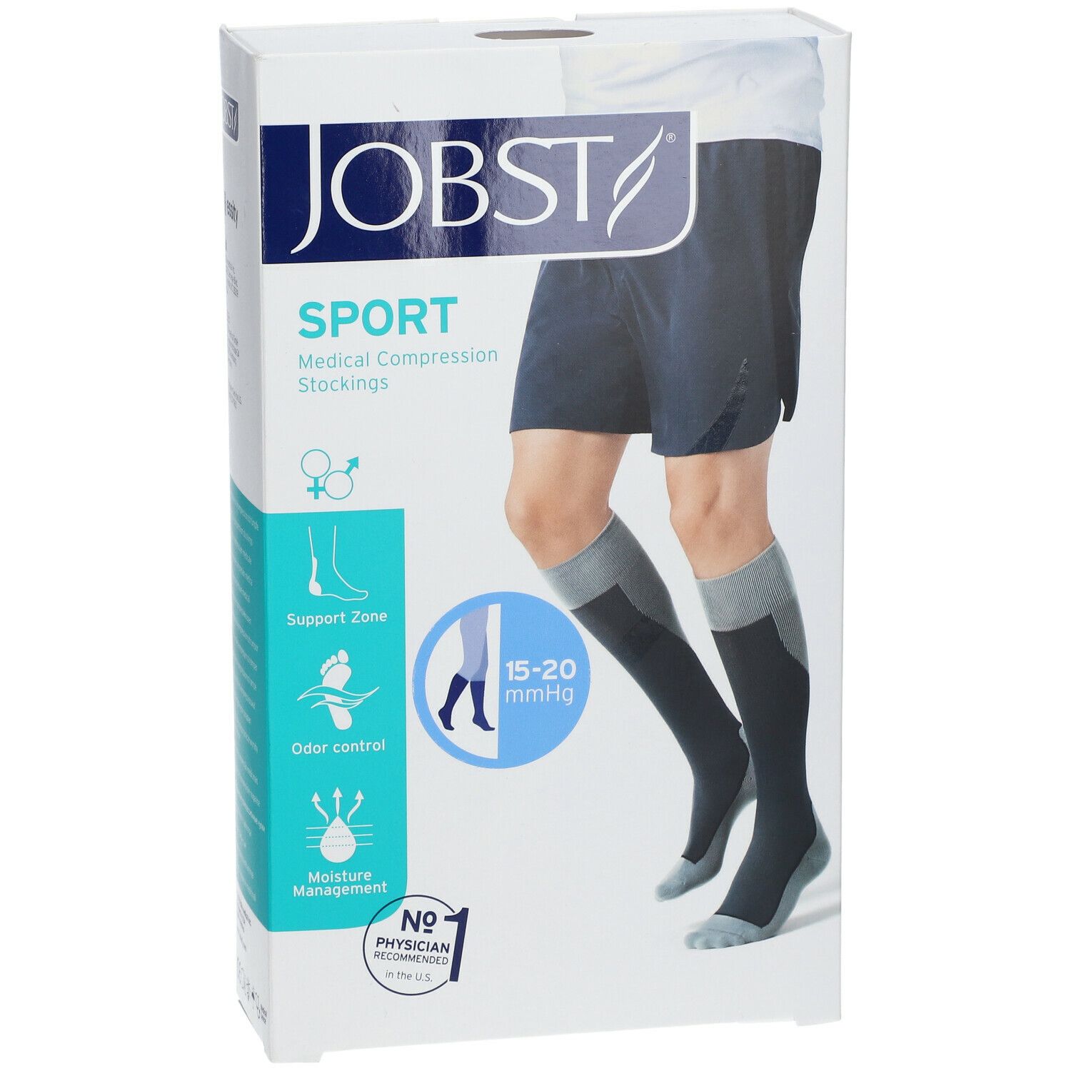 Jobst Sport Compressiekousen 15-20 AD Koninklijk Blauw Medium 7528981