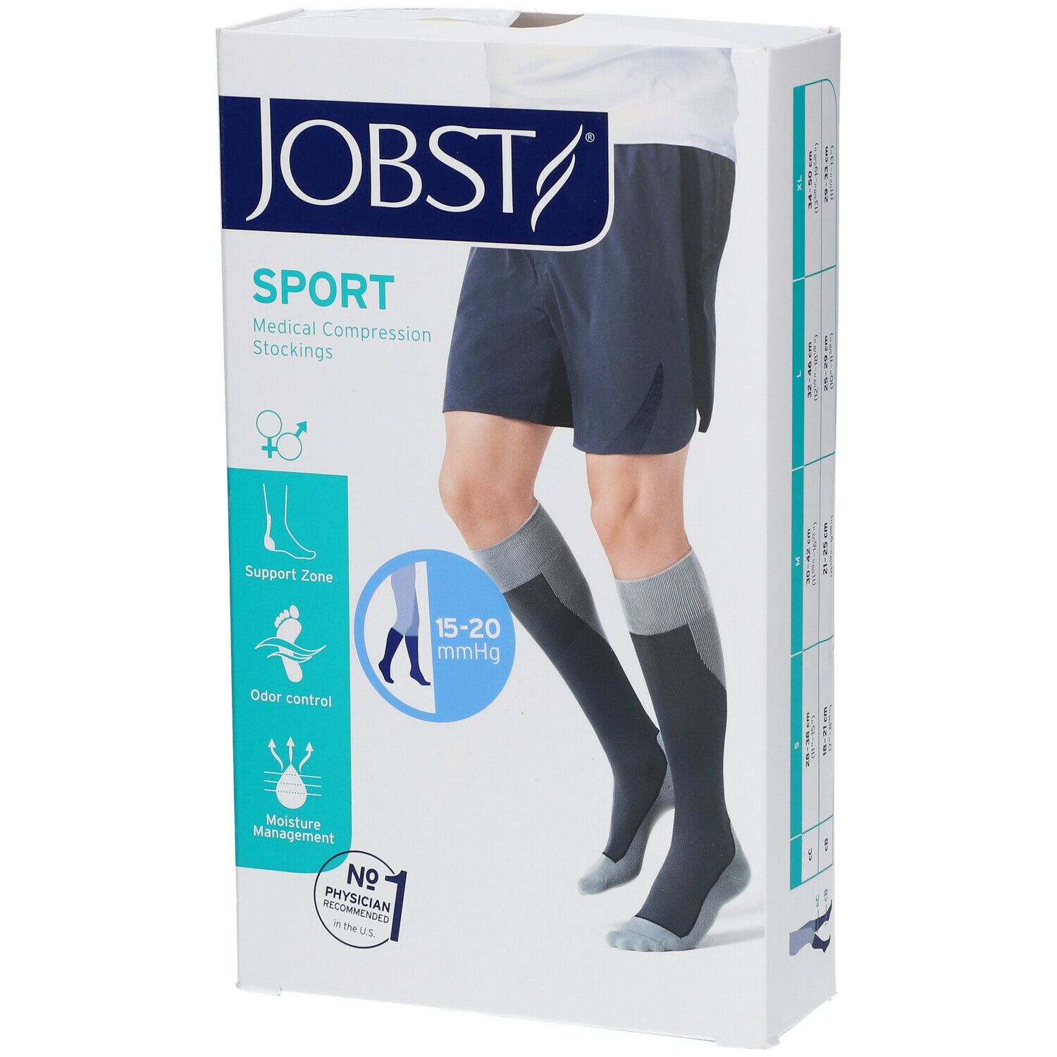 Jobst Sport Compressiekousen 15-20 AD Koninklijk Blauw Large 7528982