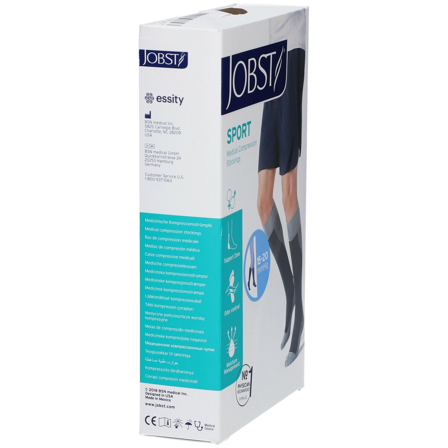 Jobst Sport Compressiekousen 15-20 AD Koninklijk Blauw Large 7528982