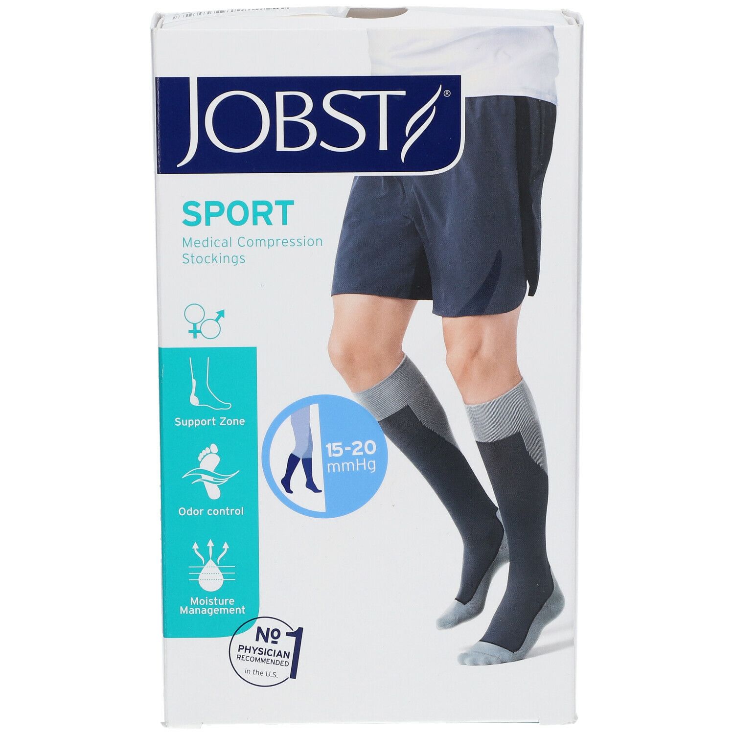 Jobst Sport Compressiekousen 15-20 AD Koninklijk Blauw Large 7528982