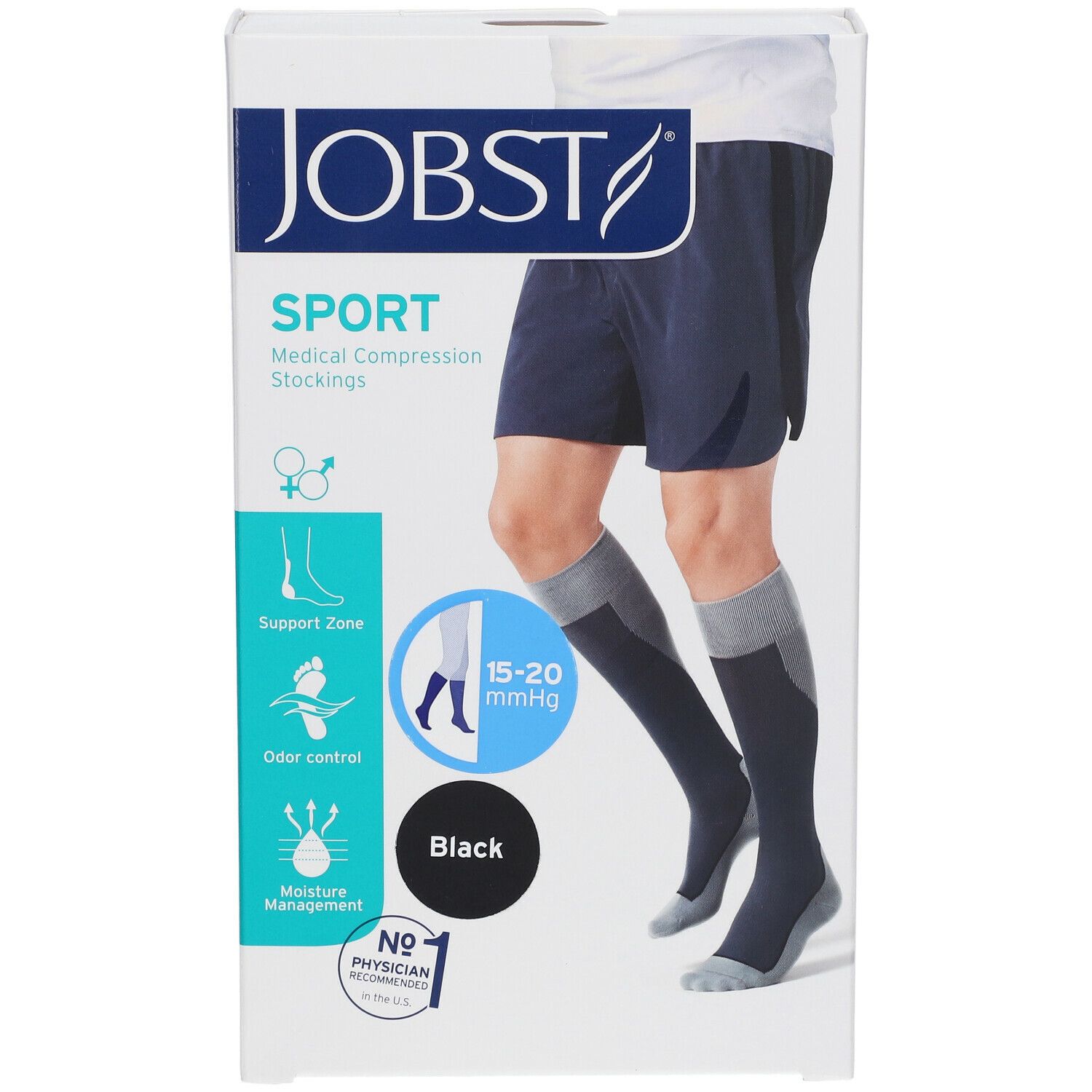 Jobst Sport Compressiekousen 15-20 AD Zwart Medium 7528971