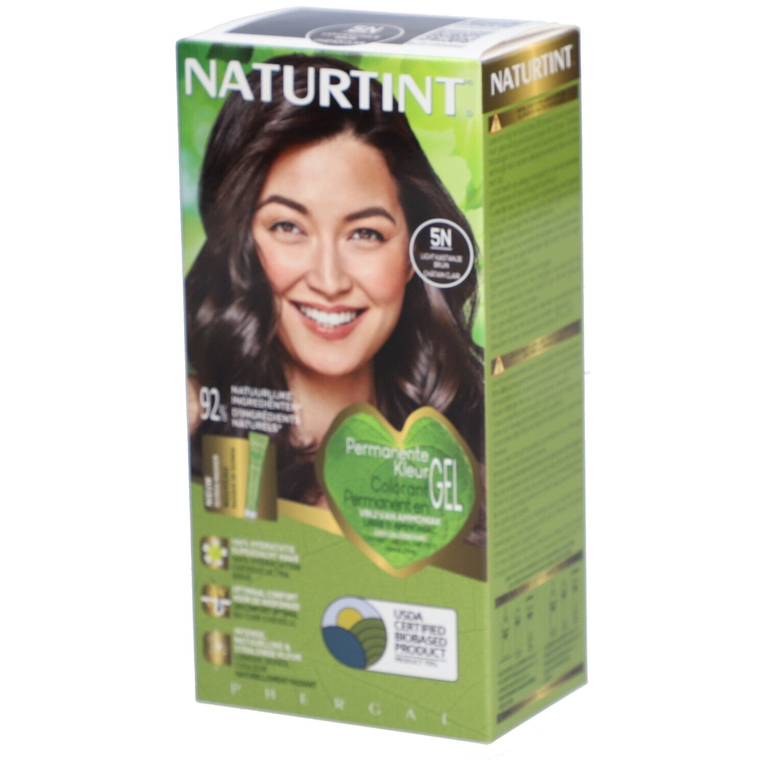 Naturtint Permanente Haarkleuring Licht Kastanjebruin 5N