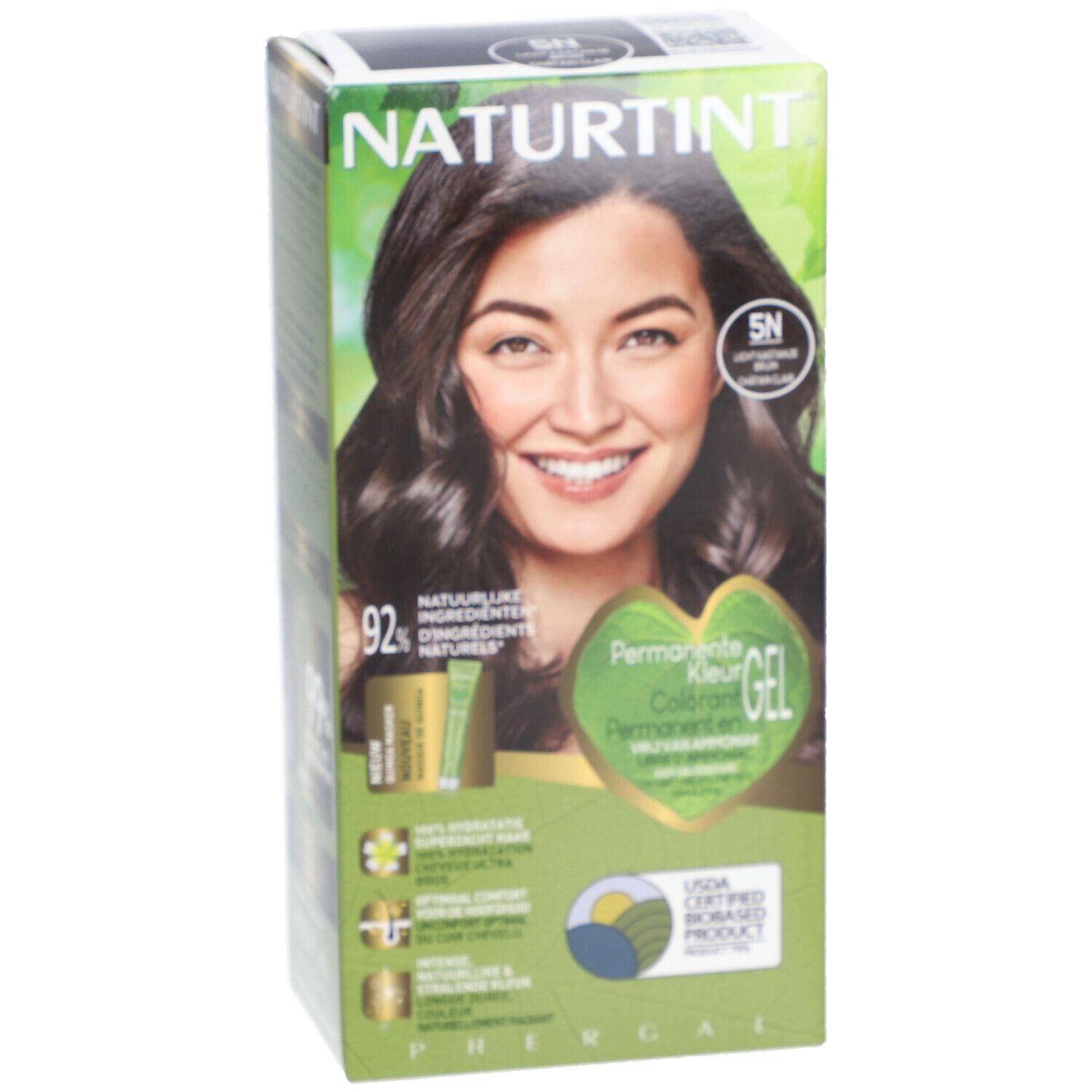 Naturtint Permanente Haarkleuring Licht Kastanjebruin 5N