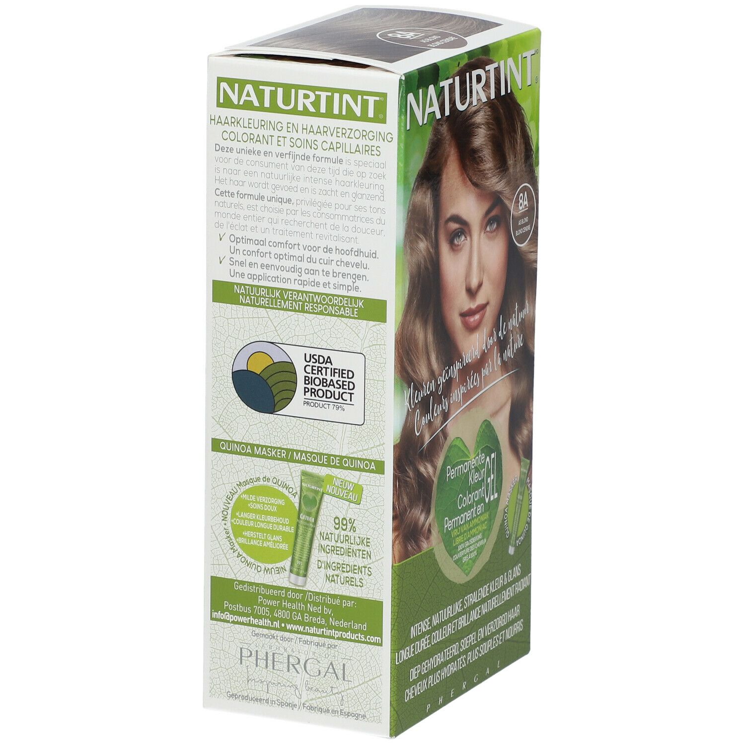 NATURTINT Teinture naturelle permanente blond cendré 8A