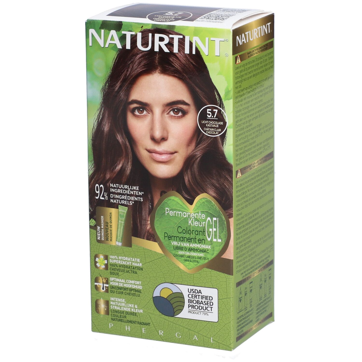 Naturtint Permanente Haarkleuring Licht Chocolade Kastanje 5.7